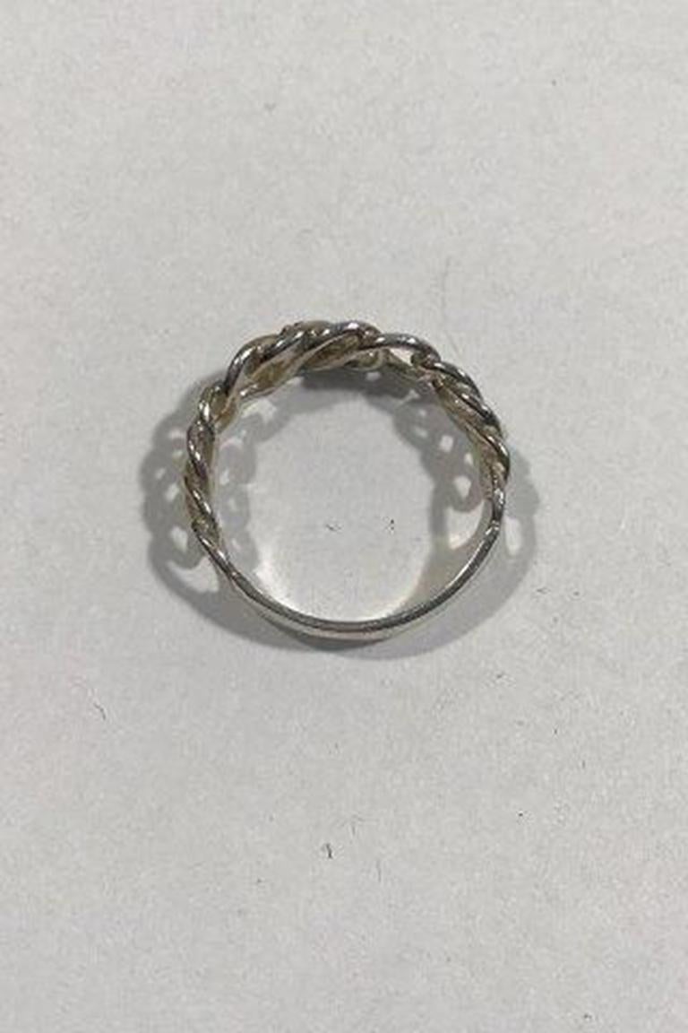 Niels Erik From Sterling Silver Ring Gold Decoration In Good Condition For Sale In Copenhagen, DK