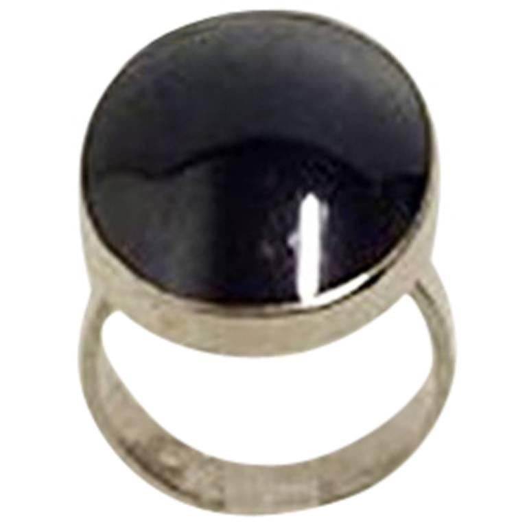 Niels Erik From Sterling Silver Ring with Hematite For Sale
