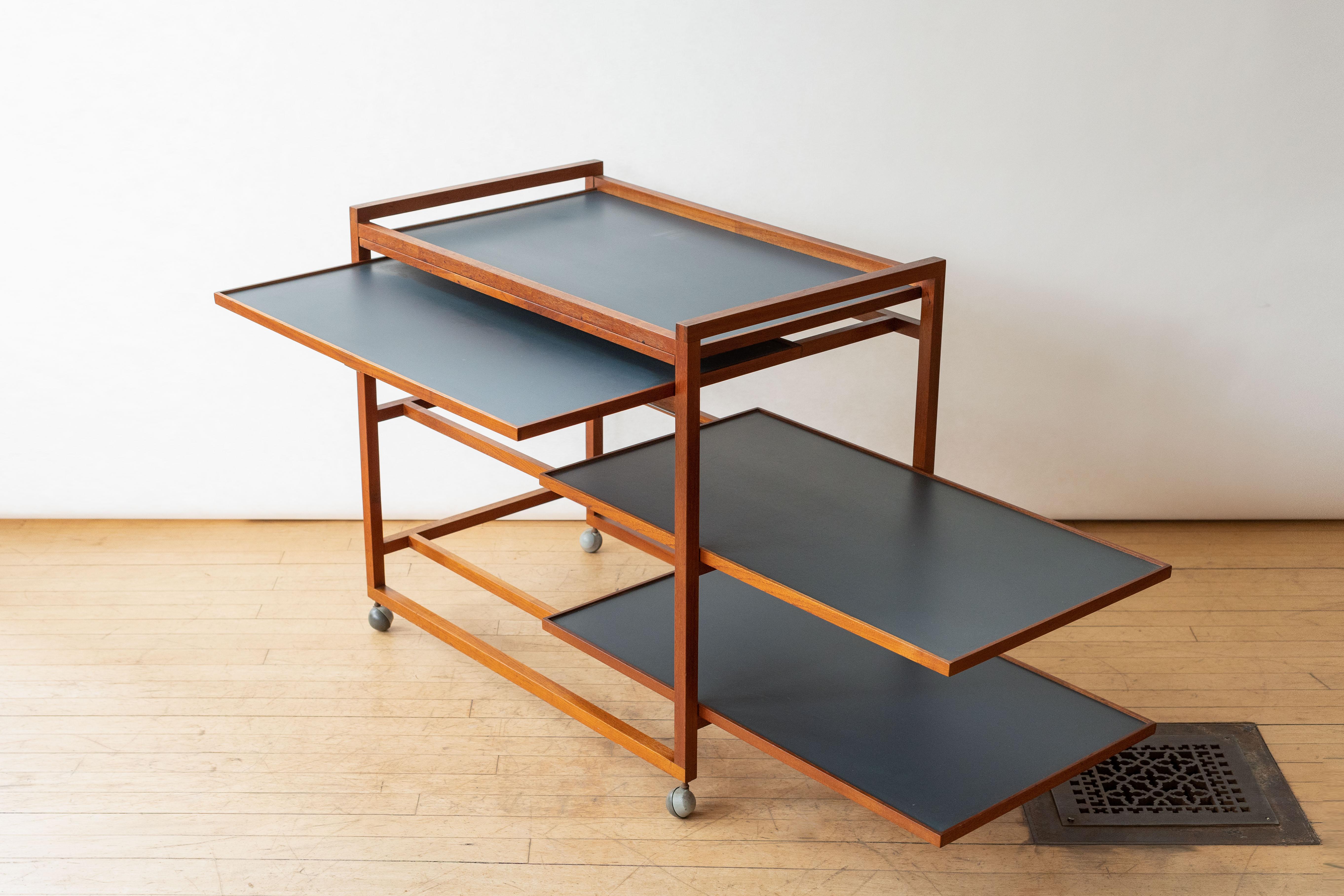 Danish Niels Erik Glasdam Jensen Teak Bar Cart For Sale