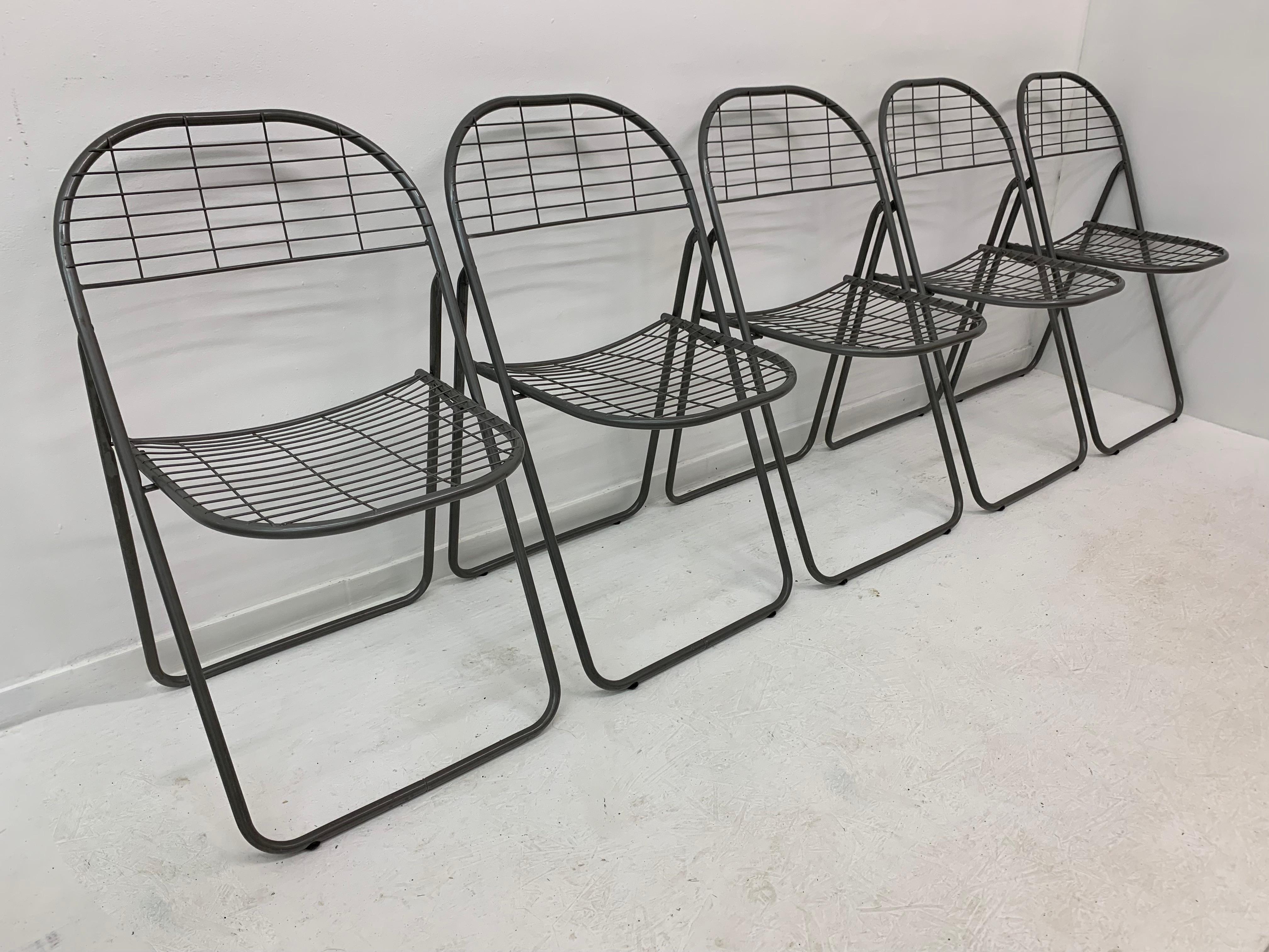 Niels Gammelgaard for Ikea grey wire chair , 1970’s For Sale 2