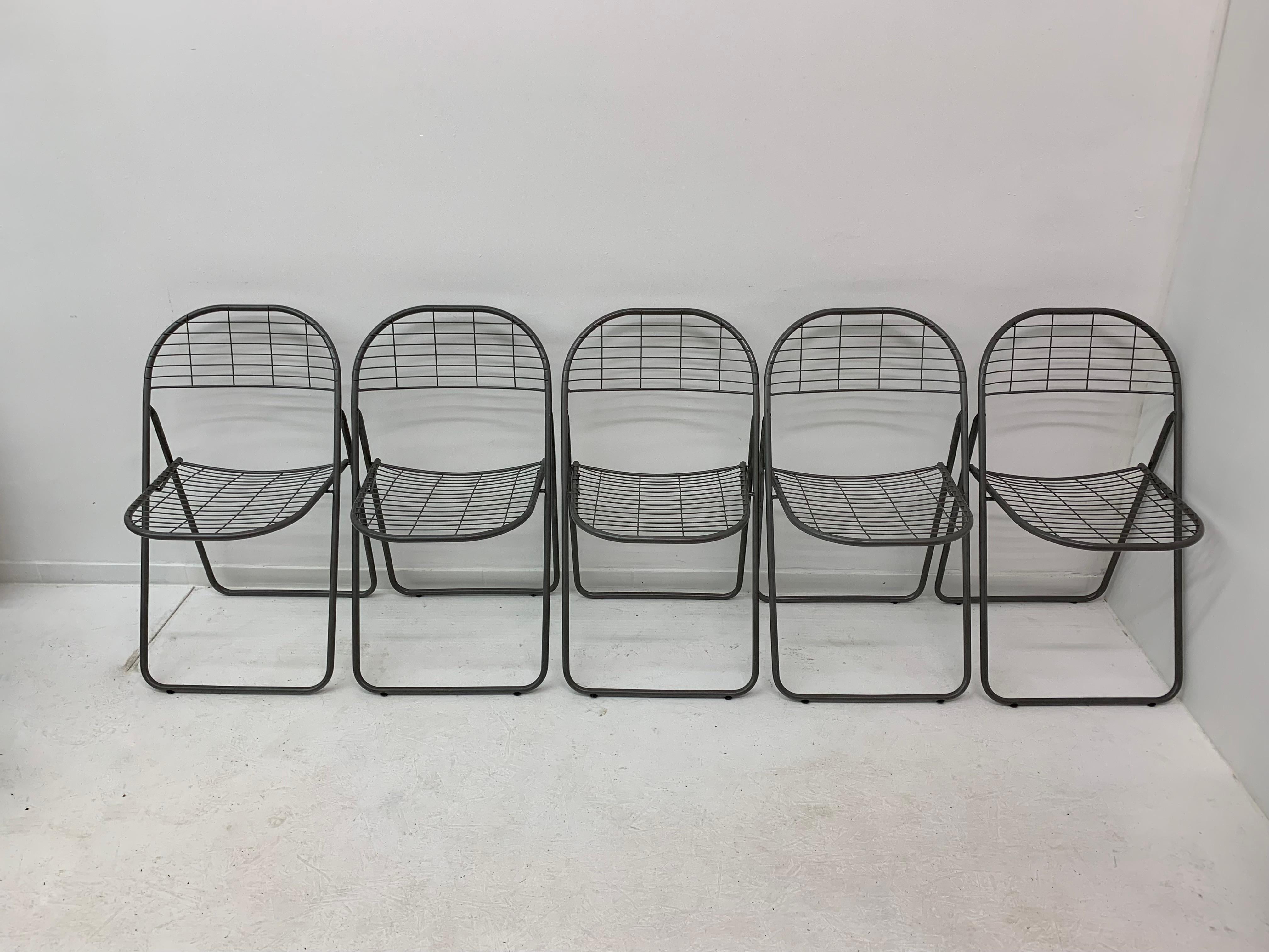 Swedish Niels Gammelgaard for Ikea grey wire chair , 1970’s For Sale