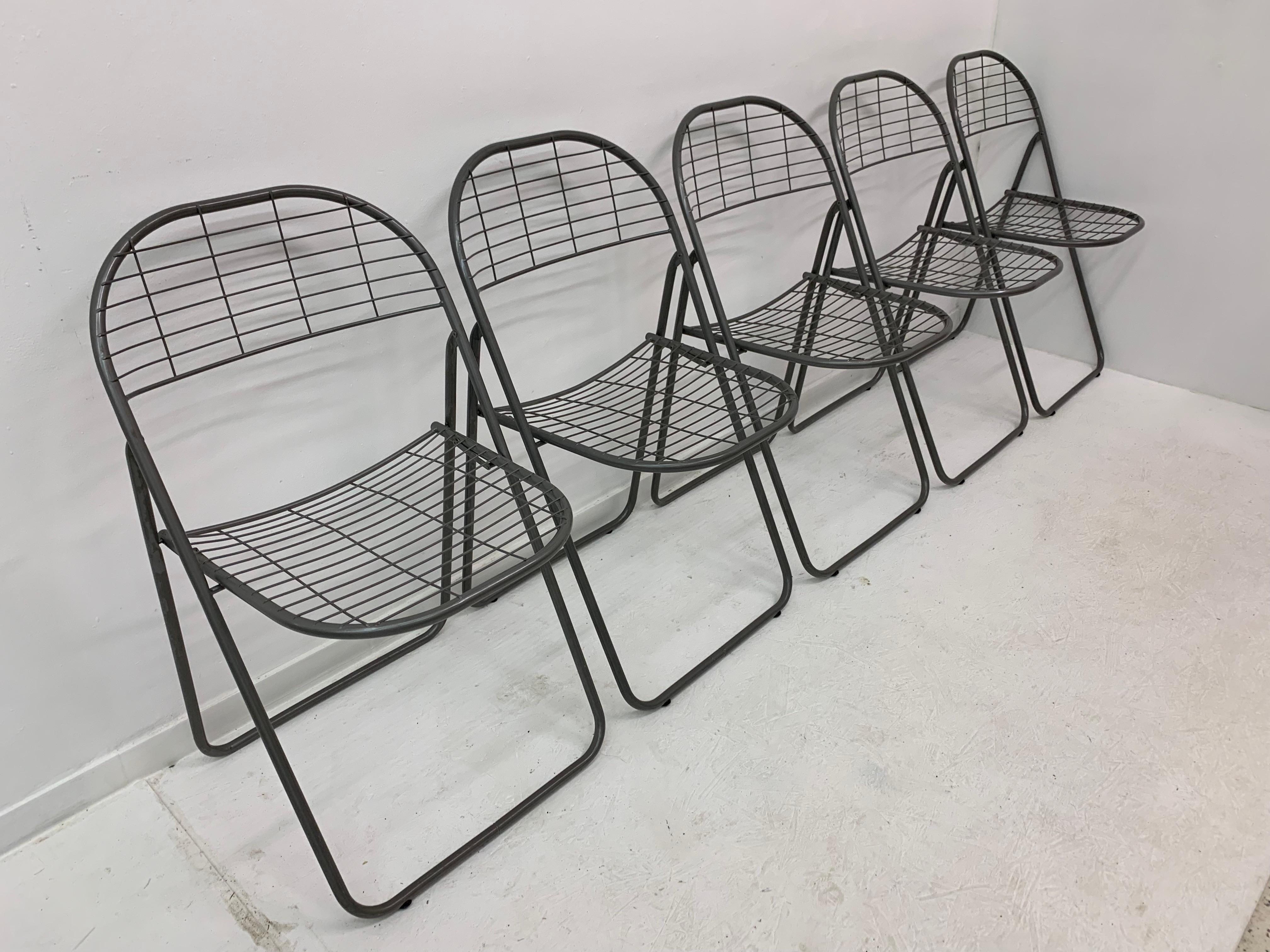 Niels Gammelgaard for Ikea grey wire chair , 1970’s In Good Condition For Sale In Delft, NL