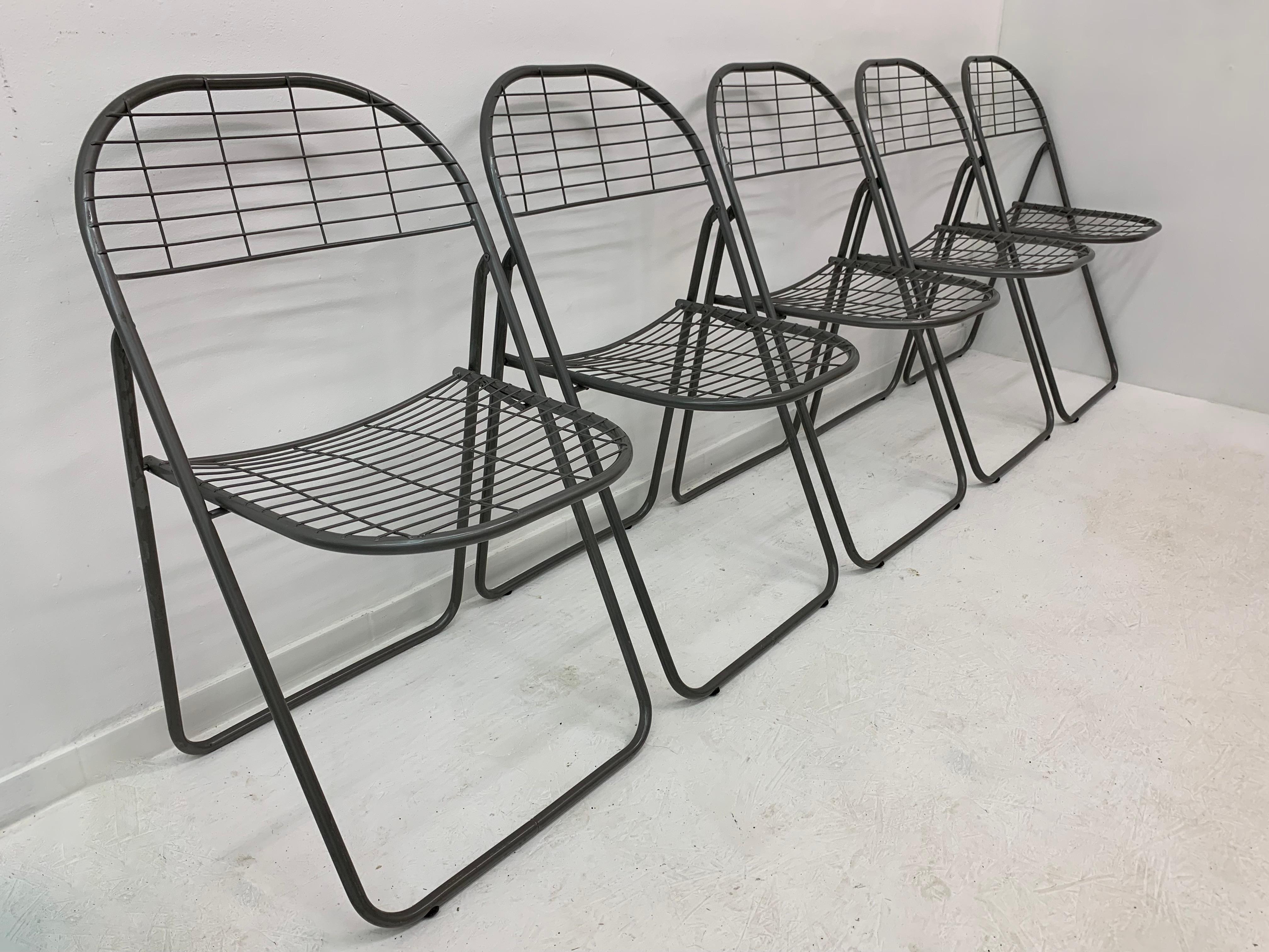 Niels Gammelgaard for Ikea grey wire chair , 1970’s For Sale 1