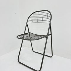 Niels Gammelgaard for Ikea grey wire metal folding chair , 1970s