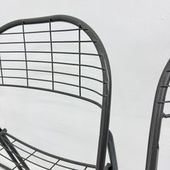 Niels Gammelgaard for Ikea grey wire metal folding chair , 1970s