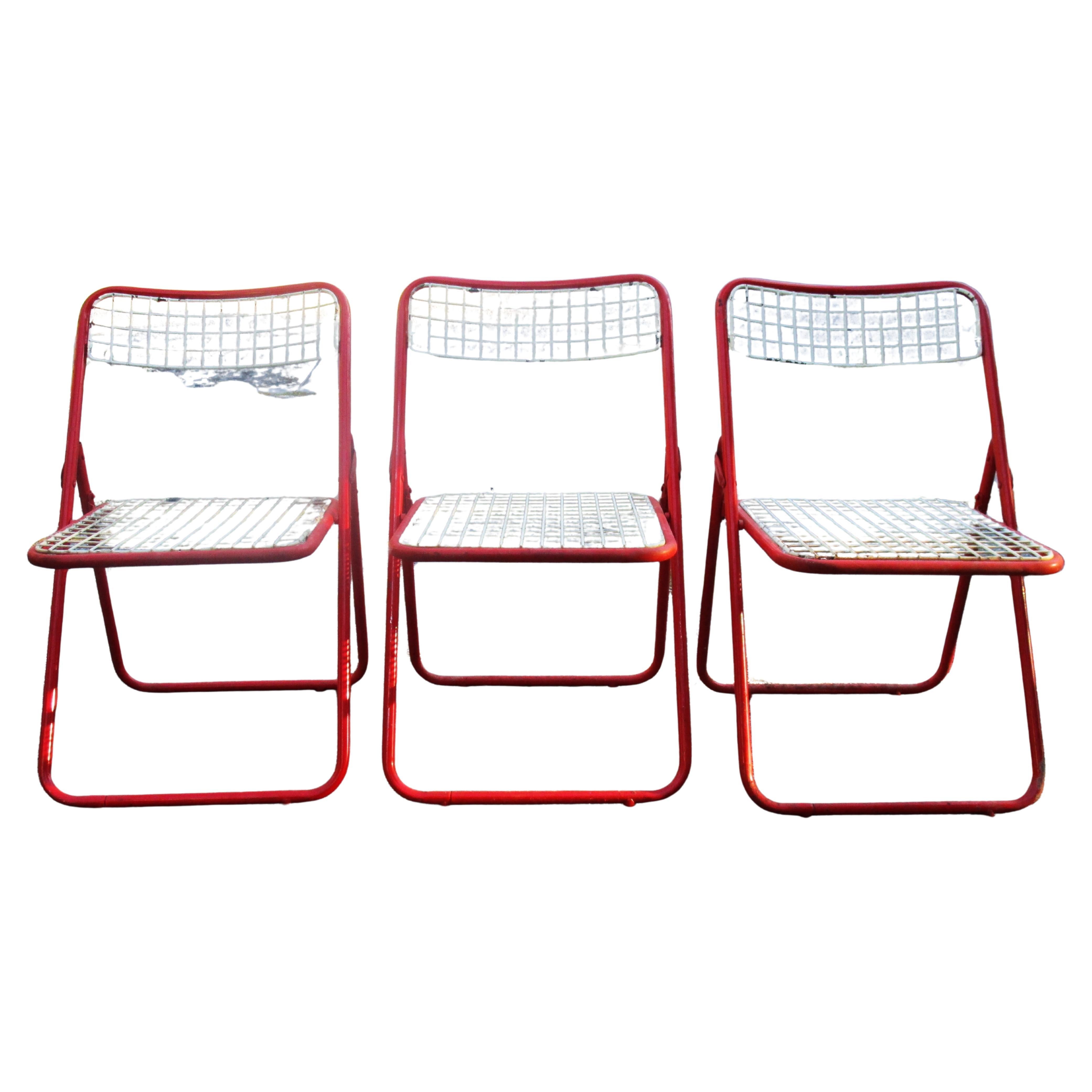 Niels Gammelgaard für Ikea Sweden Tet Net Folding Chairs, CIRCA 1970 (Moderne der Mitte des Jahrhunderts) im Angebot