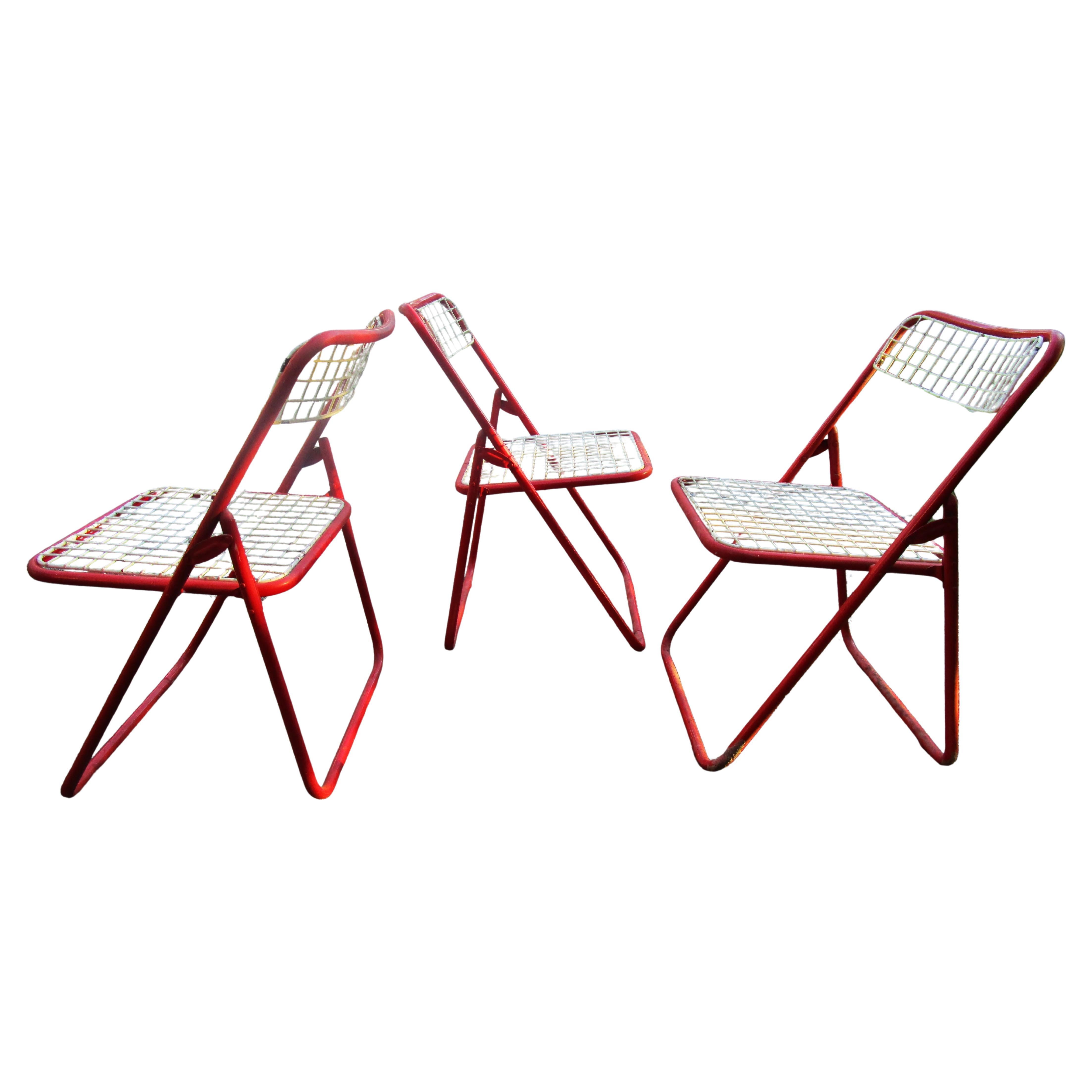 Niels Gammelgaard für Ikea Sweden Tet Net Folding Chairs, CIRCA 1970 (Schwedisch) im Angebot