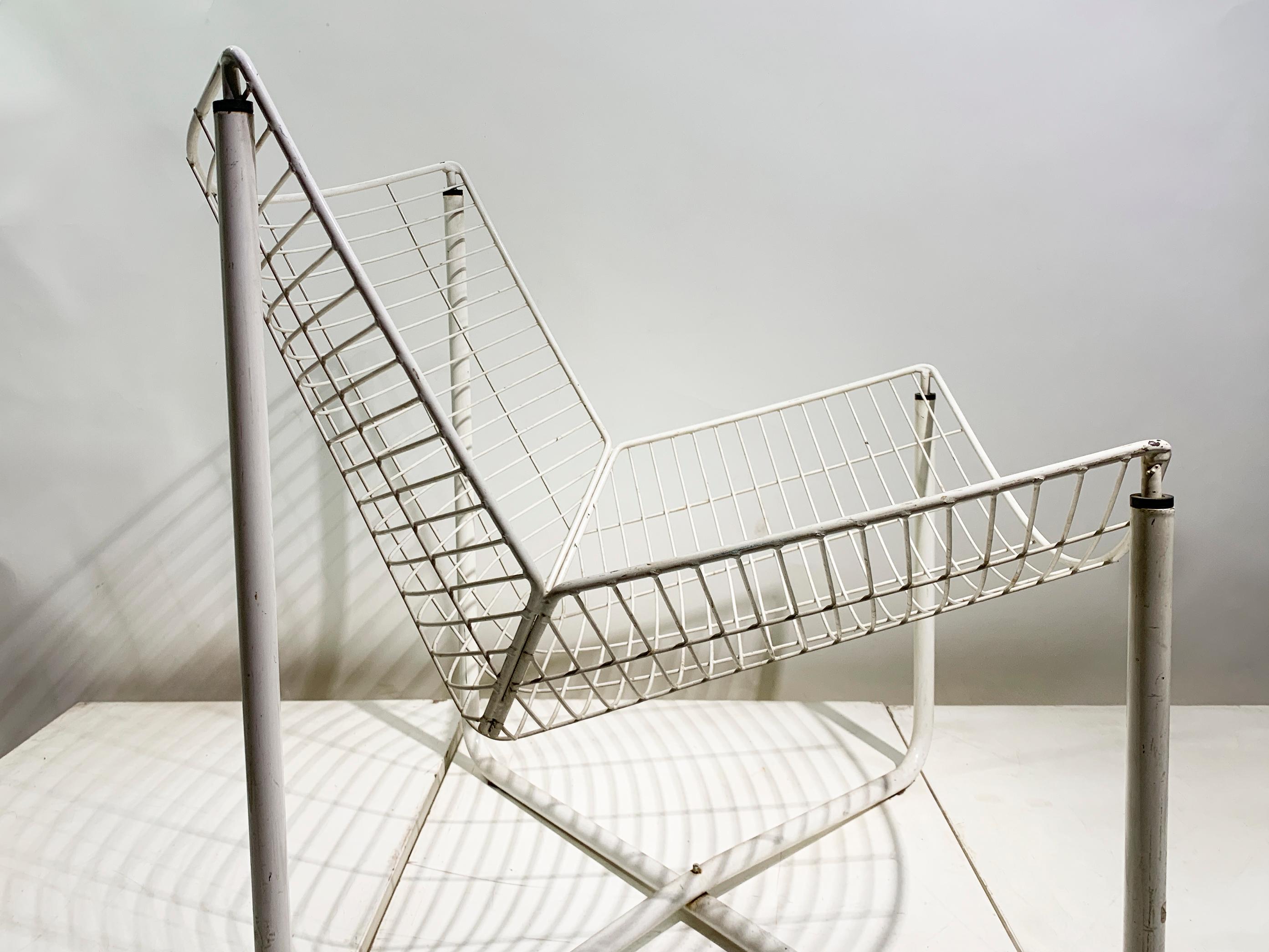 Niels Gammelgaard JÄRPEN Easy Chair für IKEA, Weißer pulverbeschichteter Stahl, 1983 im Angebot 3