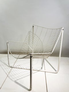 Niels Gammelgaard JÄRPEN Easy Chair for IKEA, White Powder Coated Steel, 1983