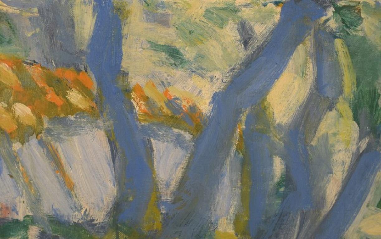 Niels Grønbech '1907-1991', Dänischer Maler, Öl auf Karton, Modernistische Landschaft (Ende des 20. Jahrhunderts) im Angebot