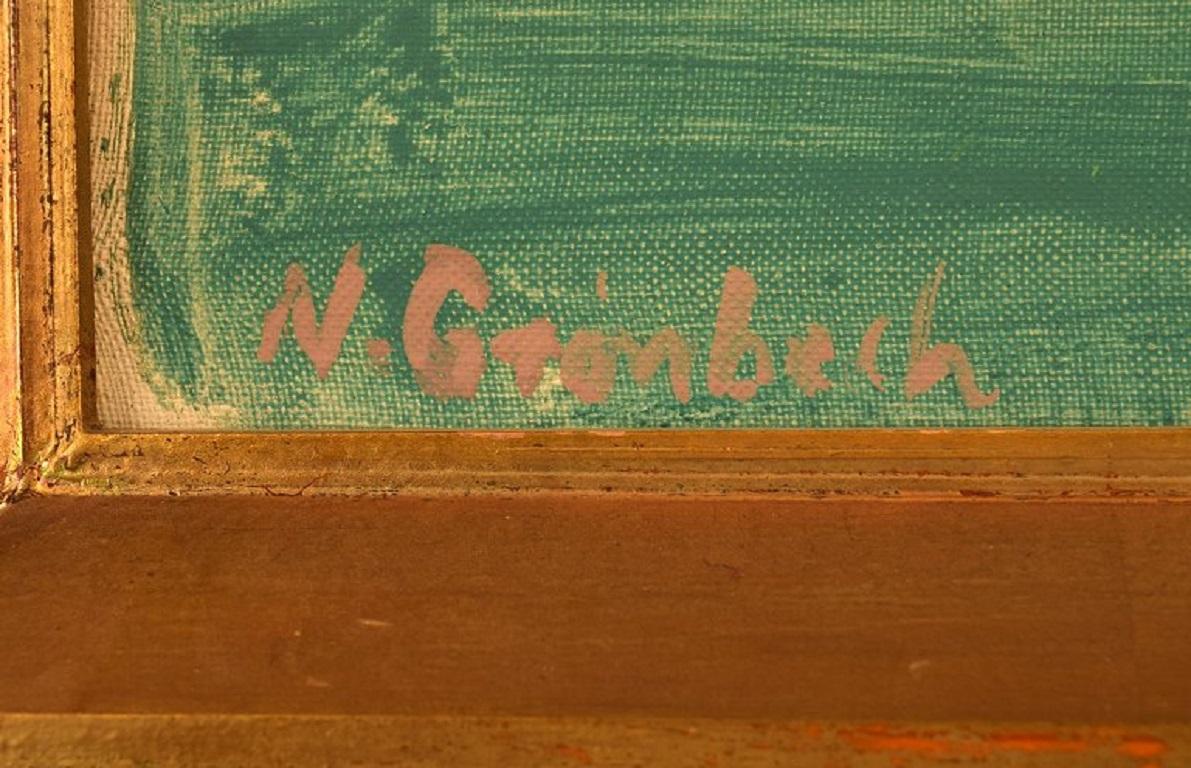 Niels Grønbech, Denkmalgeschützter dänischer Maler, Öl auf Leinwand, Parkansicht (Dänisch) im Angebot