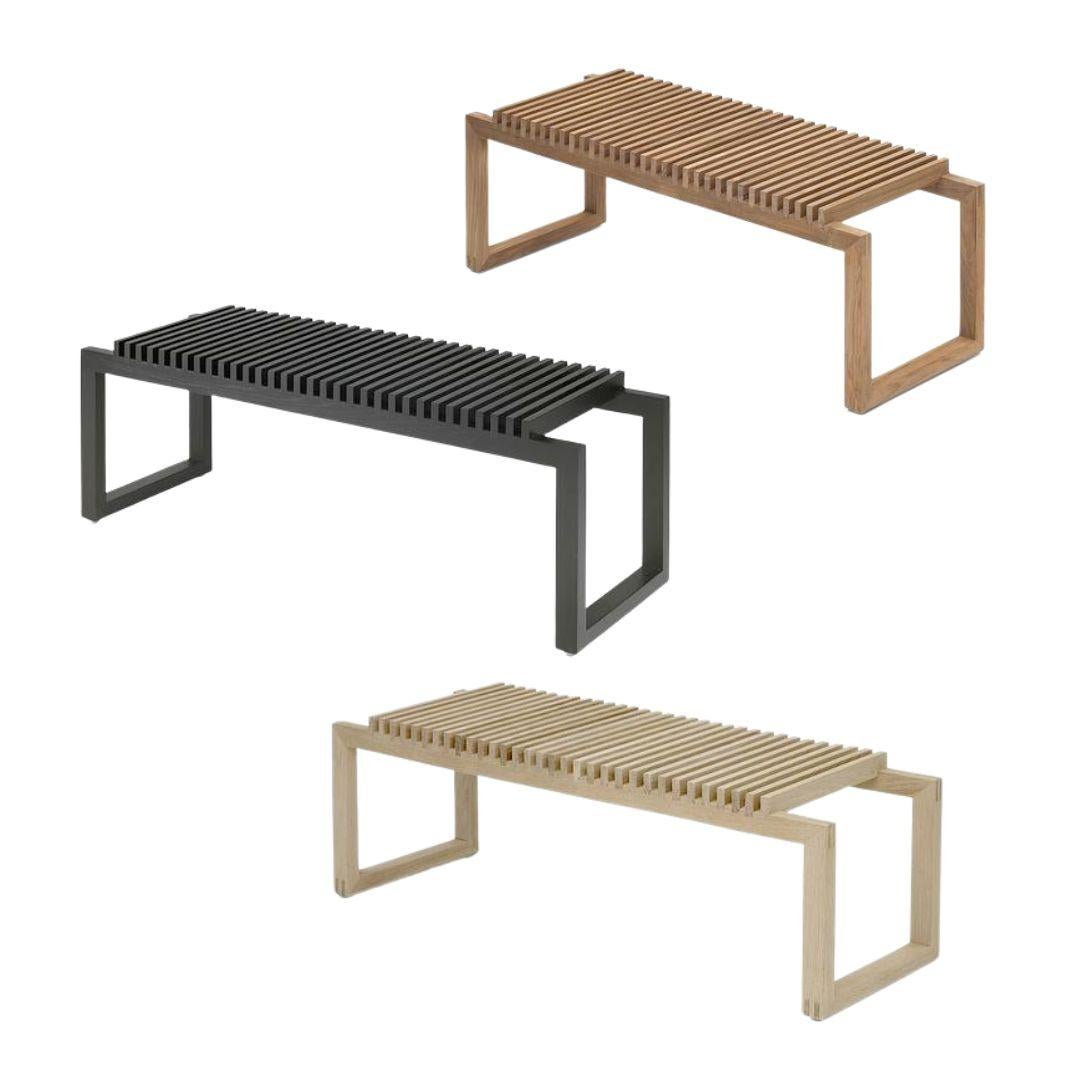Danish Niels Hvass Outdoor 'Cutter' Bench in Black Stained Oak for Skagerak For Sale