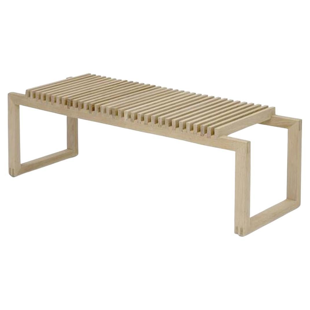 Contemporary Niels Hvass Outdoor 'Cutter' Bench in Black Stained Oak for Skagerak For Sale