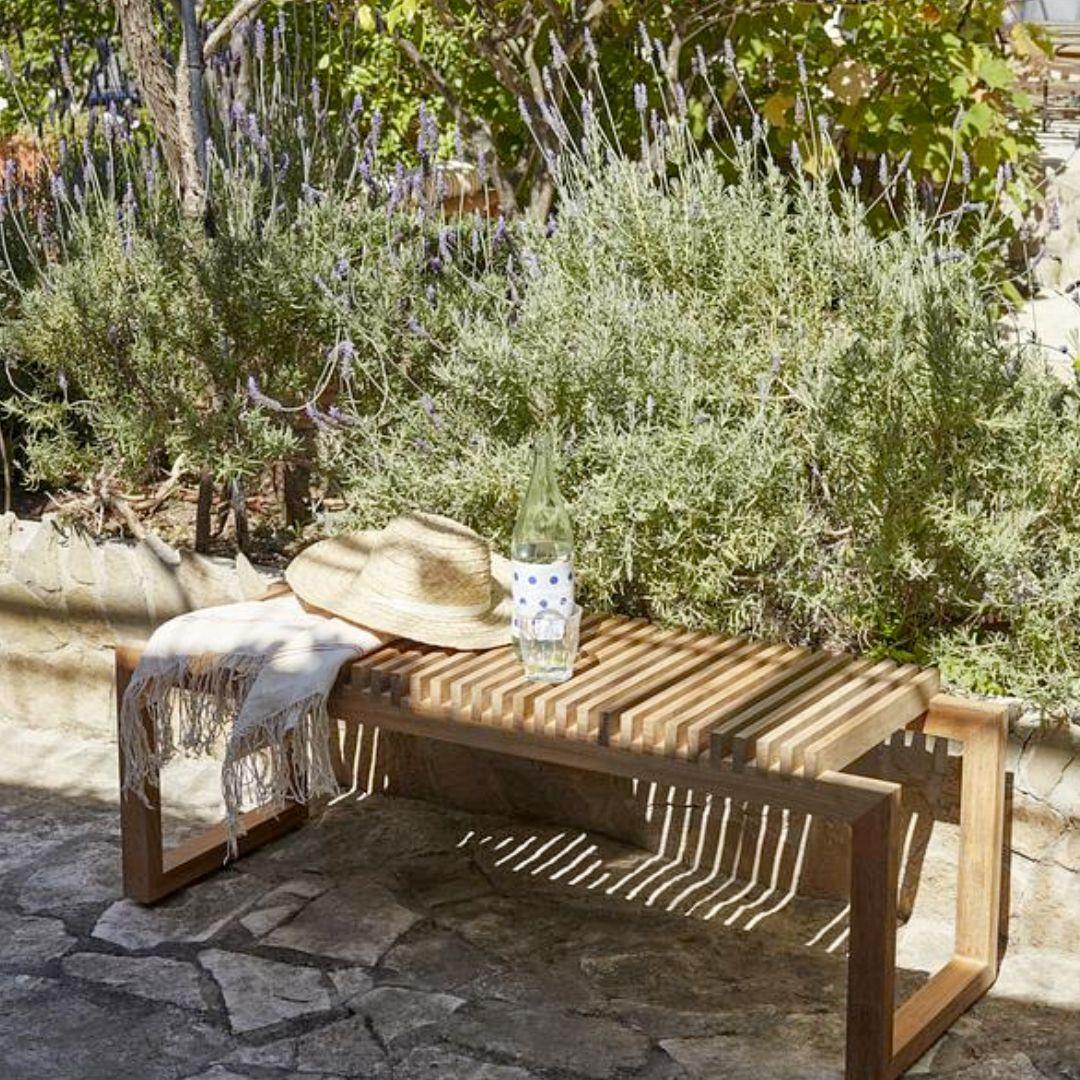 Danish Niels Hvass Outdoor 'Cutter' Bench in Natural Oak for Skagerak For Sale