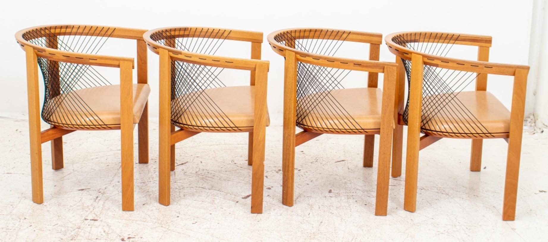 Niels Jorgen Haugesen for Tranekaer String Chair, Set of 4 In Good Condition In New York, NY