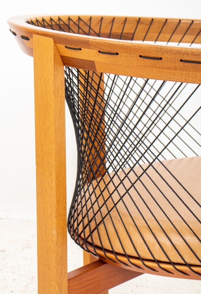Faux Leather Niels Jorgen Haugesen for Tranekaer String Chair, Set of 4