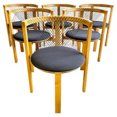 Niels Jorgen String Dining Chairs Set of 6 Danish Modern