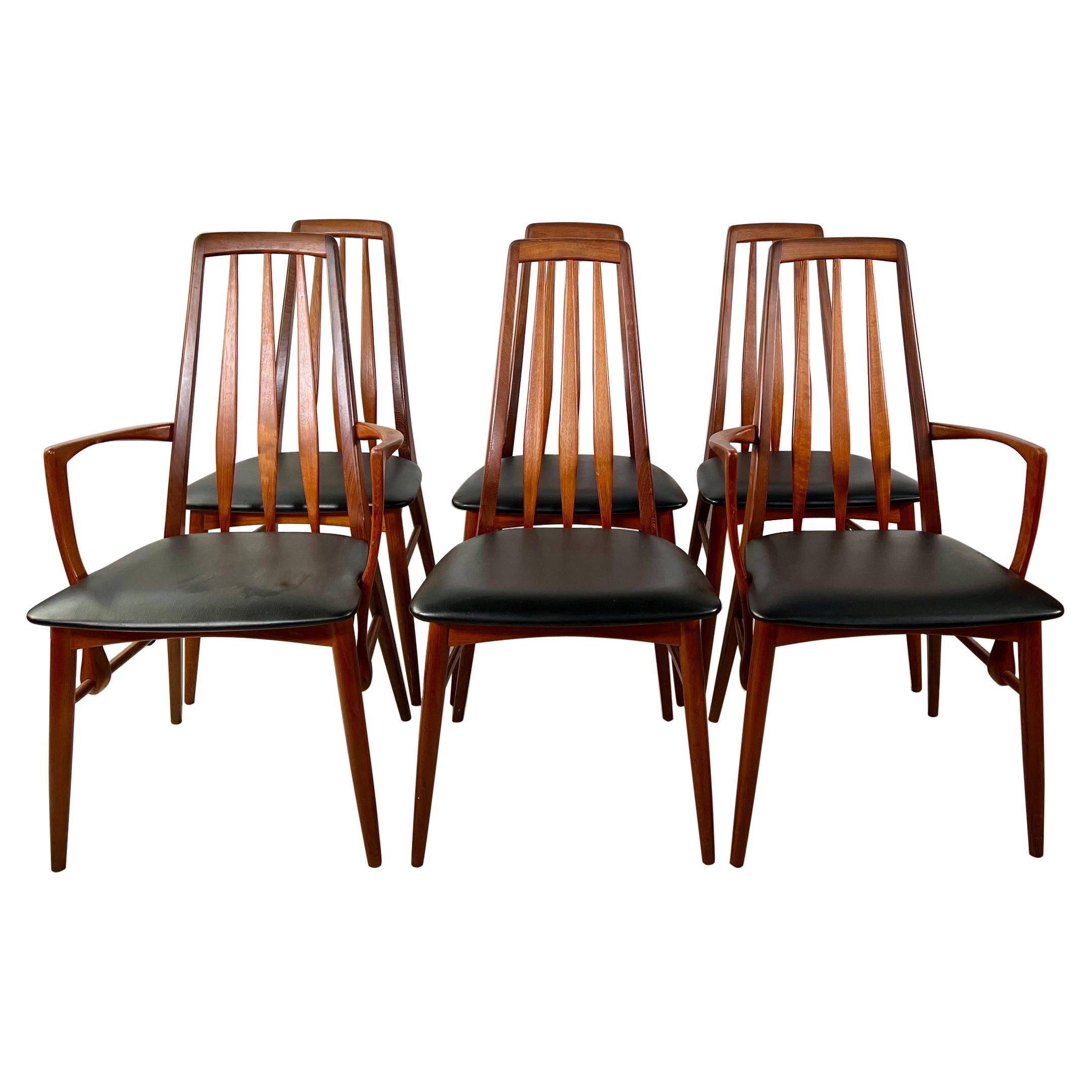 Niels Koefed for Koefeds Hornslet Eva Teak Dining Chairs, Set of 6