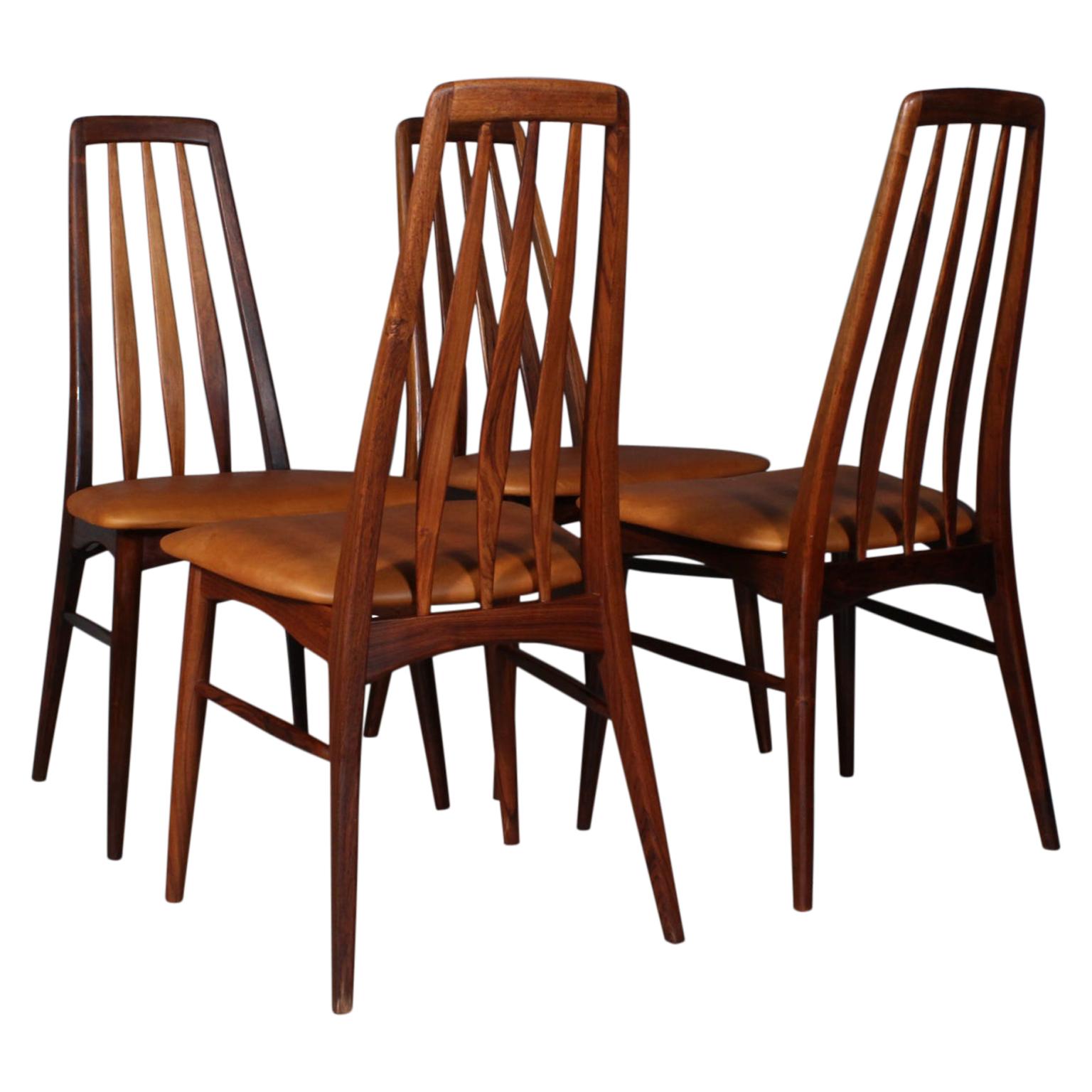 Niels Koefoed Dining Chairs, Model "Eva", Rosewood, 1960s