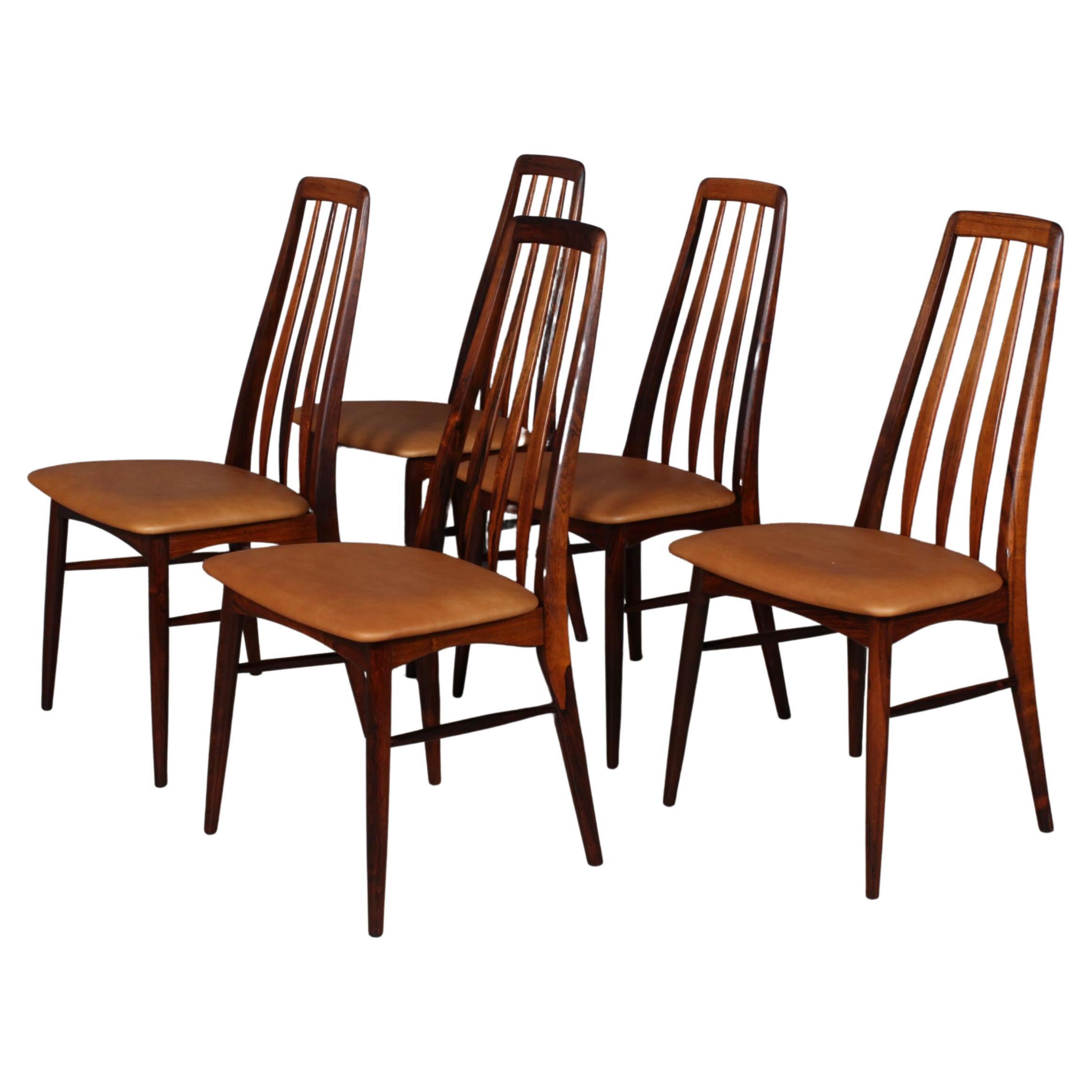 Niels Koefoed Dining Chairs, Model "Eva", Rosewood, 1960s