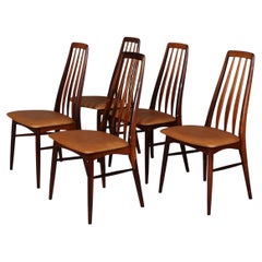 Niels Koefoed Dining Chairs, Model "Eva", Rosewood, 1960s