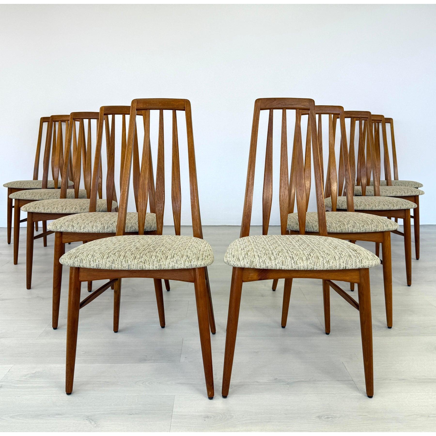 Danese Niels Koefoed “Eva” Dining Chairs – Set of 10 in vendita