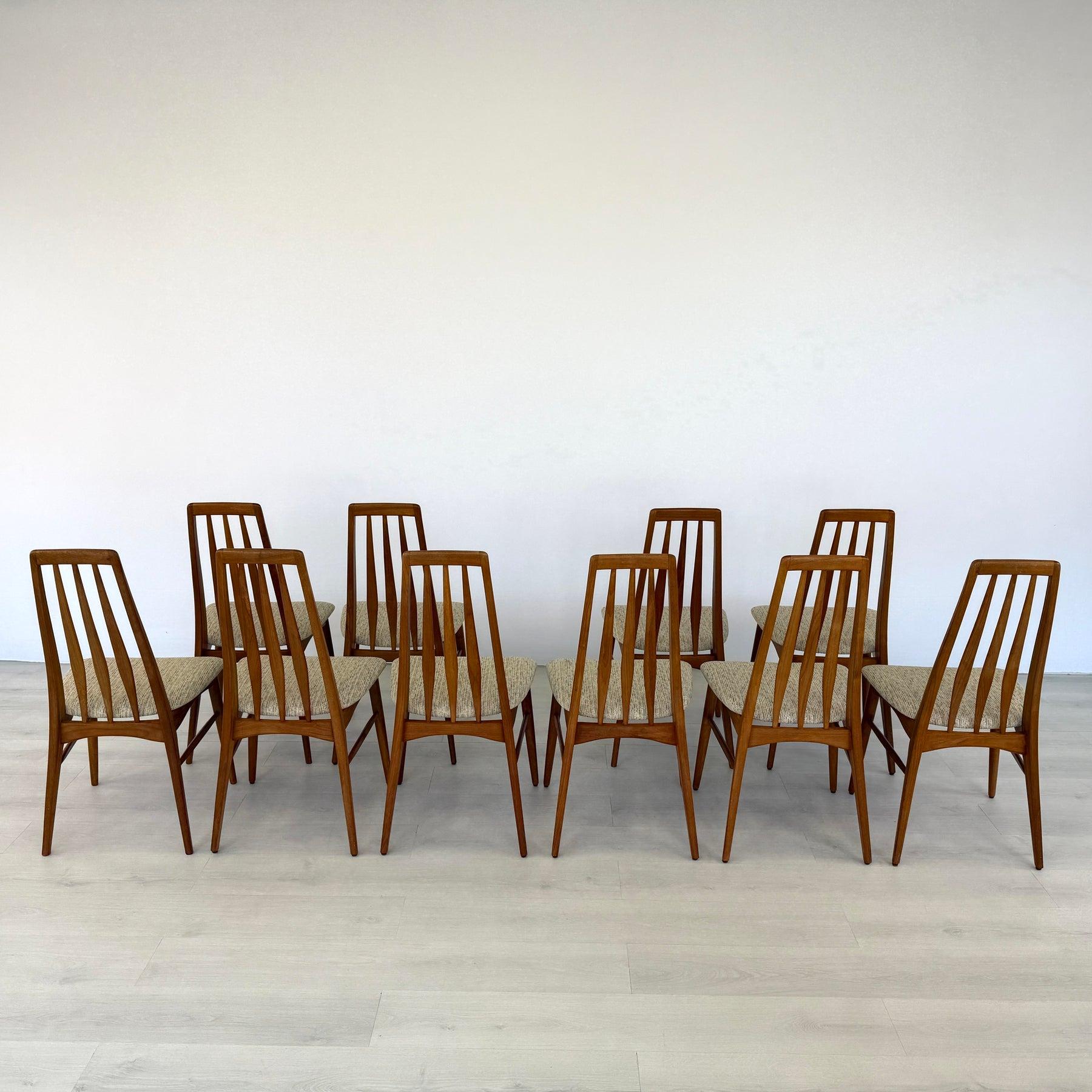 Tessuto Niels Koefoed “Eva” Dining Chairs – Set of 10 in vendita