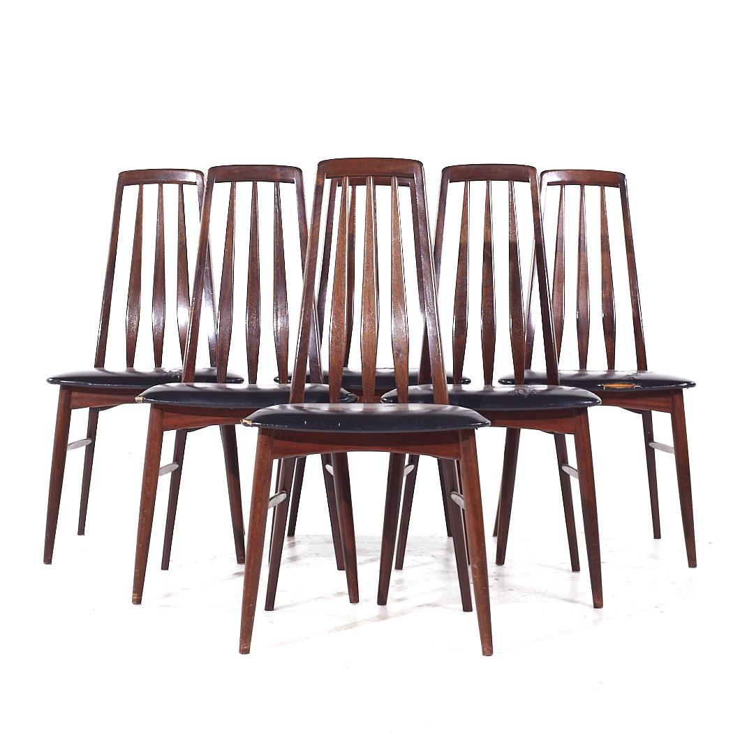 Niels Koefoed Eva Mid Century Danish Rosewood Dining Chairs - Set of 6

Each chair measures: 18.5 wide x 20 deep x 38 inches high, with a seat height/chair clearance of 18 inches

All pieces of furniture can be had in what we call restored vintage