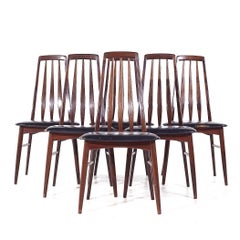 Niels Koefoed Eva Mid Century Danish Rosewood Dining Chairs - Set of 6