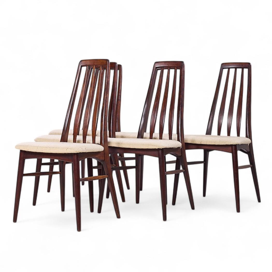 Mid-Century Modern Niels Koefoed Eva Mid Century Danish Rosewood Dining Chairs - Set of 6 en vente
