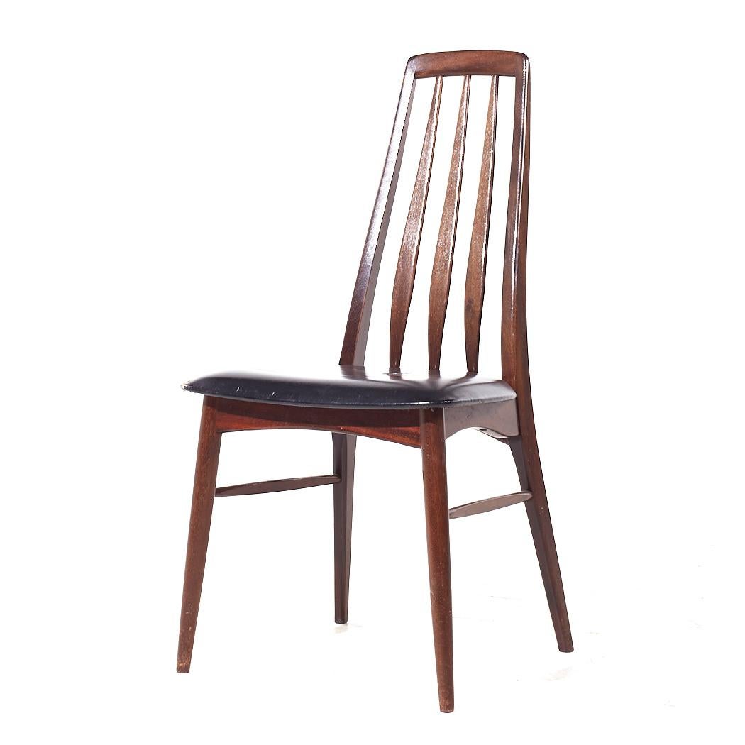 Upholstery Niels Koefoed Eva Mid Century Danish Rosewood Dining Chairs - Set of 6 For Sale