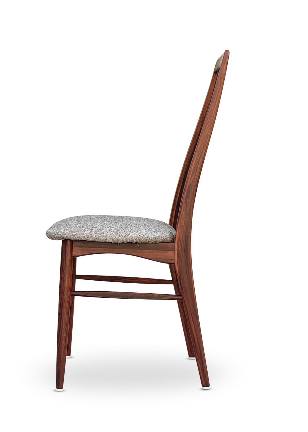 Niels Koefoed Eva Mid-Century Danish Rosewood Dining Chairs, Set of 6 In Good Condition For Sale In Philadelphia, PA