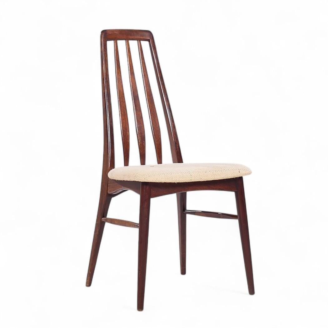 Tissu d'ameublement Niels Koefoed Eva Mid Century Danish Rosewood Dining Chairs - Set of 6 en vente