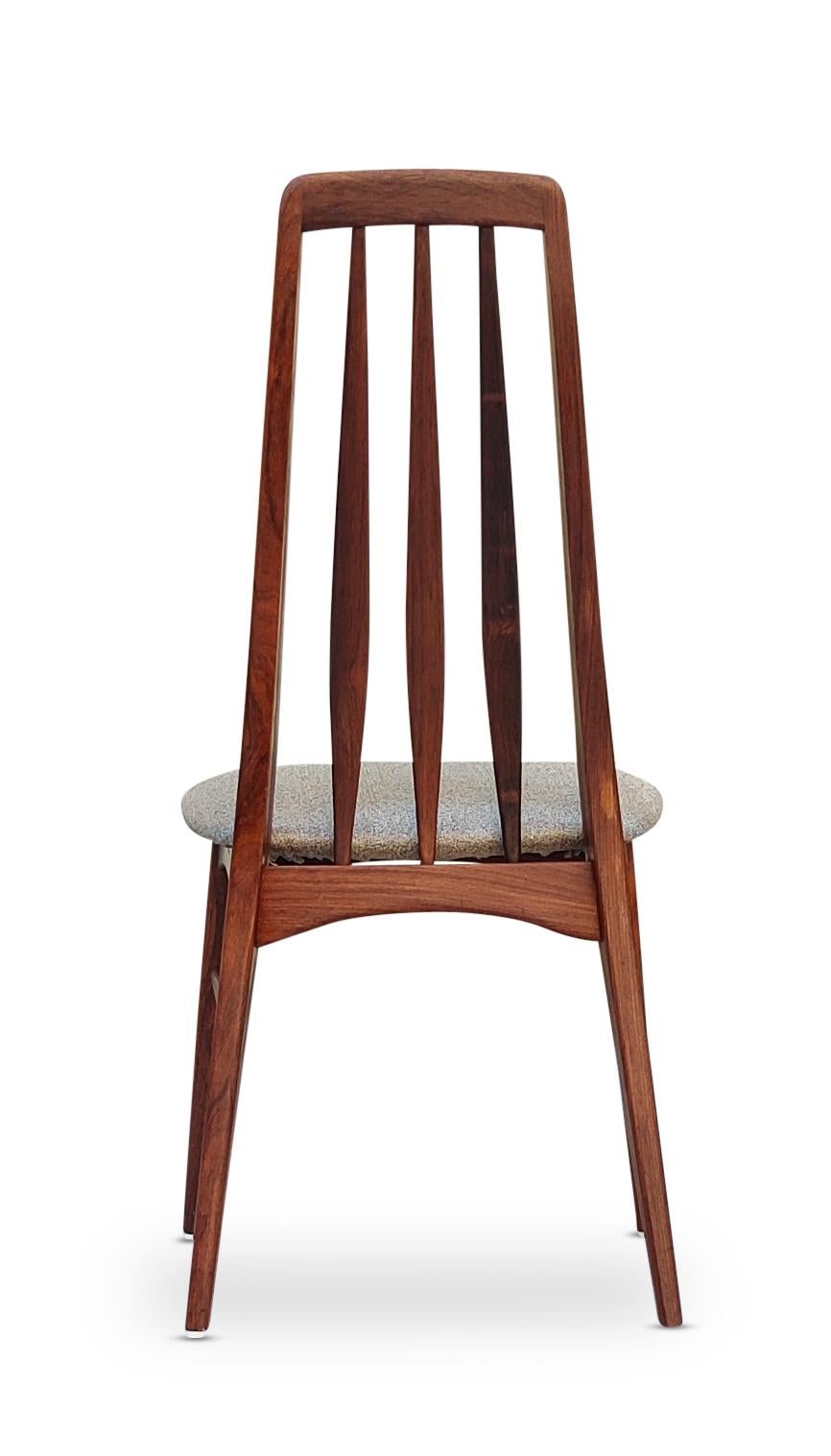 Upholstery Niels Koefoed Eva Mid-Century Danish Rosewood Dining Chairs, Set of 6 For Sale