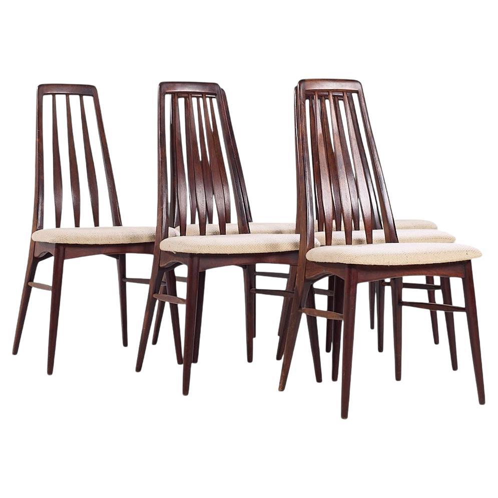 Niels Koefoed Eva Mid Century Danish Rosewood Dining Chairs - Set of 6 en vente