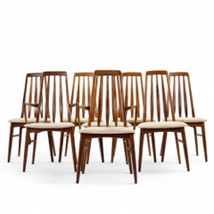 Niels Koefoed Eva Mid Century Danish Rosewood Dining Chairs - Set of 8