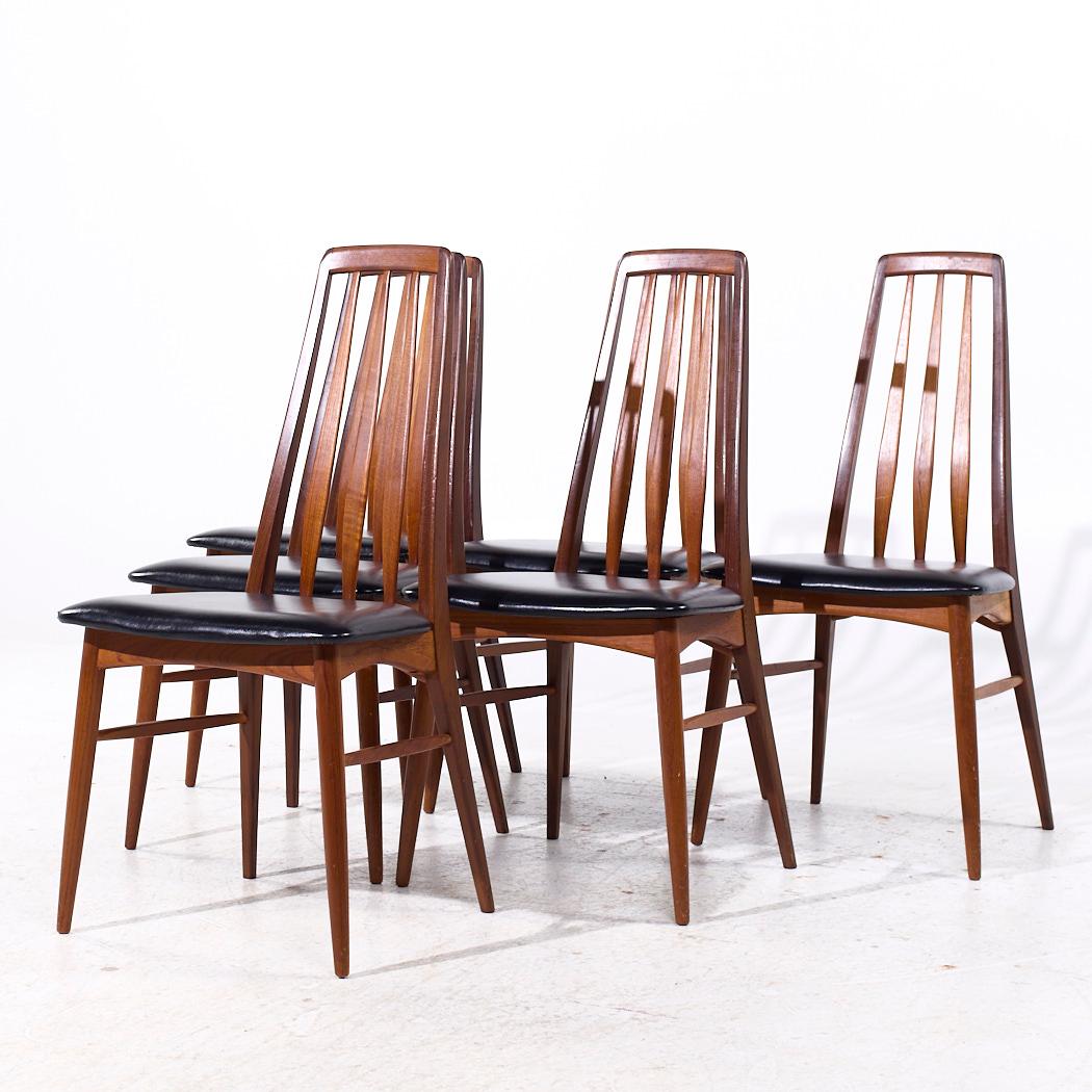 Mid-Century Modern Niels Koefoed Eva Mid Century Danish Teak Dining Chairs - Set of 6 For Sale