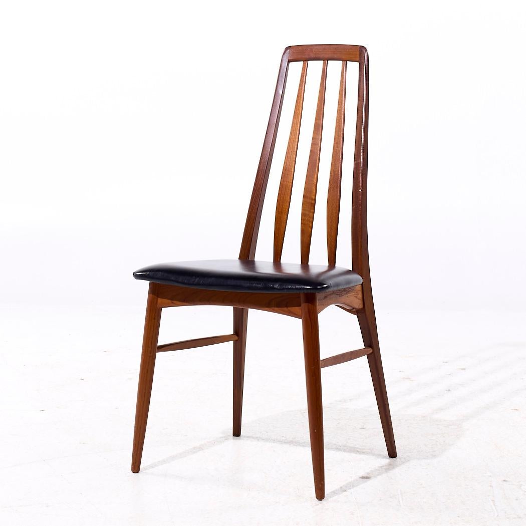 Upholstery Niels Koefoed Eva Mid Century Danish Teak Dining Chairs - Set of 6 For Sale