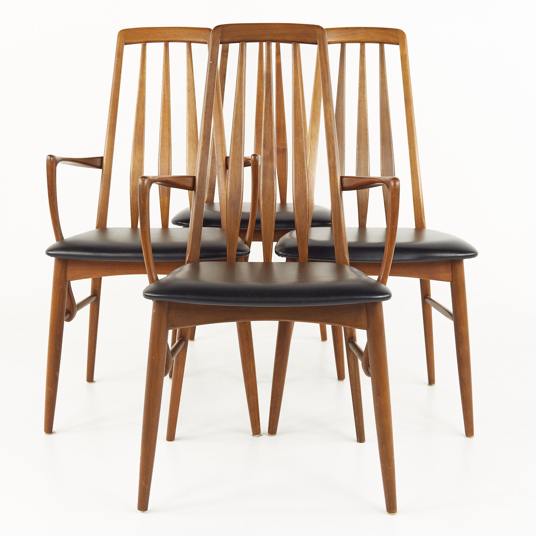 Danish Niels Koefoed Eva Mid Century Teak Dining Chairs, Set of 8 