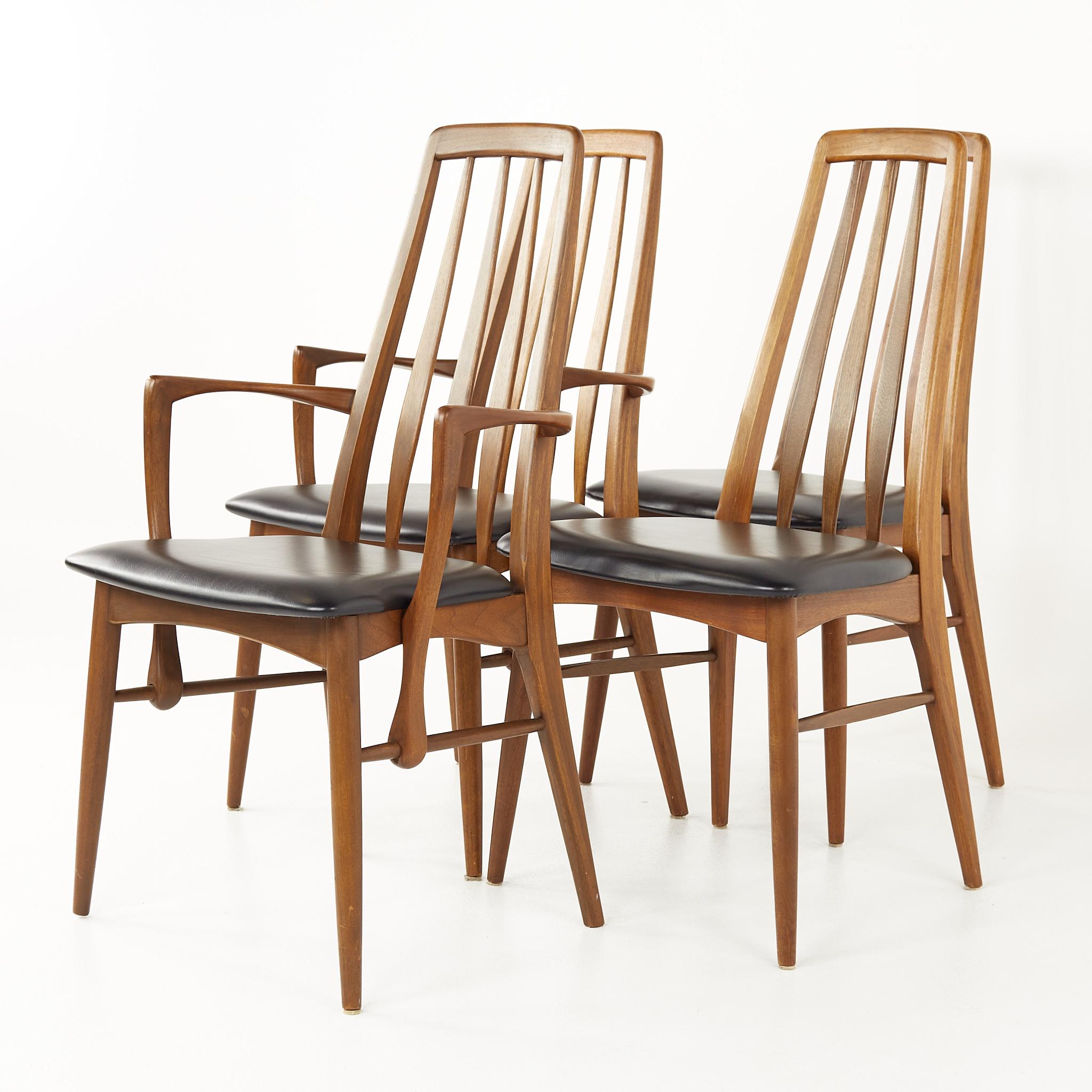 Niels Koefoed Eva Mid Century Teak Dining Chairs, Set of 8  In Good Condition In Countryside, IL