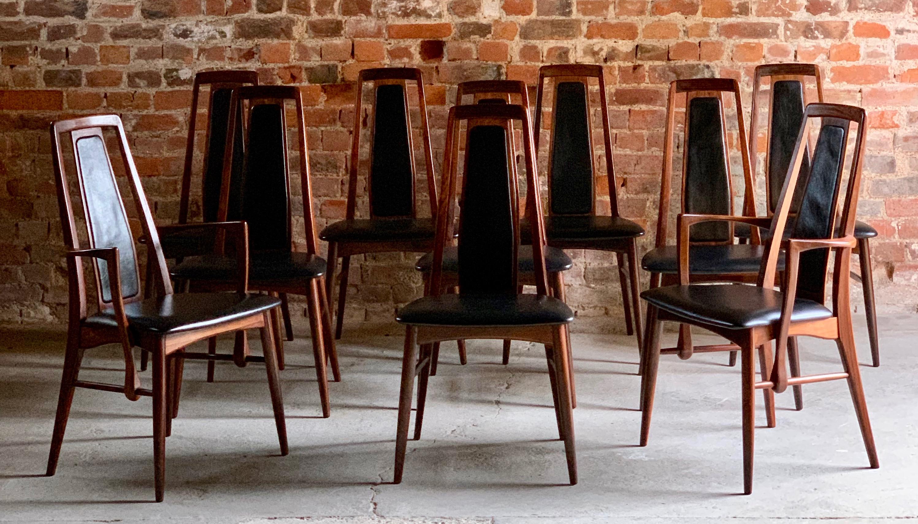 Niels Koefoed Eva Rosewood Dining Chairs Set of 10 Danish Midcentury, circa 1965 In Good Condition In Longdon, Tewkesbury