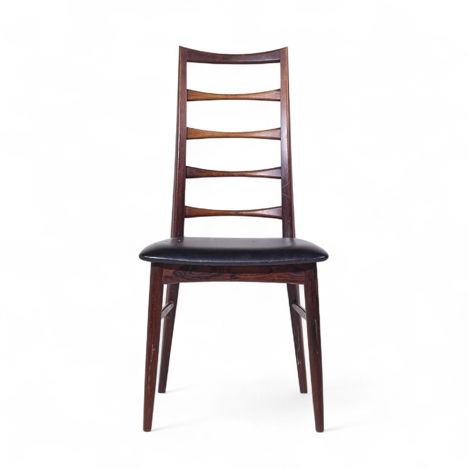 Niels Koefoed for Hornslet Møbelfabrik Lis Rosewood Dining Chairs - Set of 6 In Good Condition For Sale In Countryside, IL
