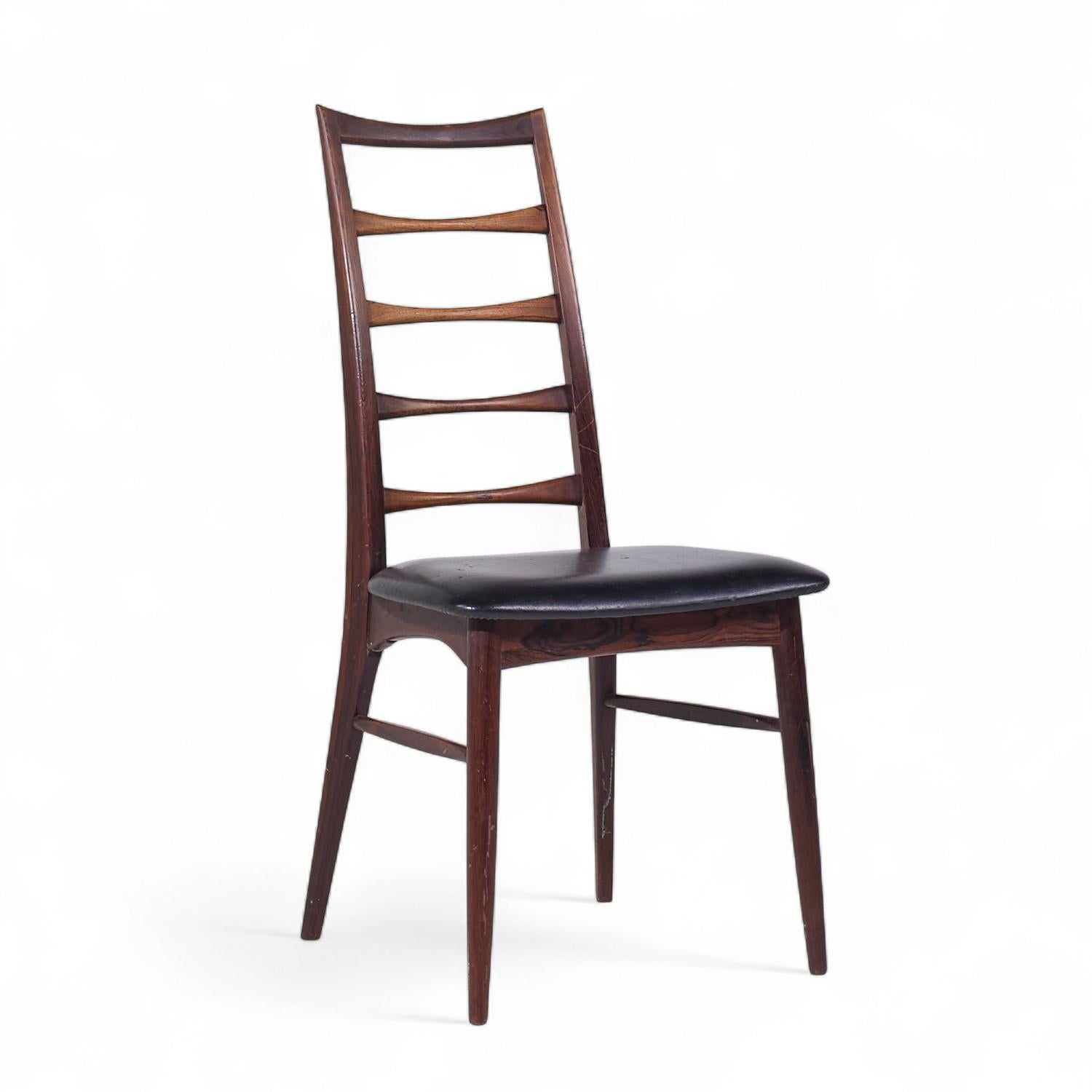 Upholstery Niels Koefoed for Hornslet Møbelfabrik Lis Rosewood Dining Chairs - Set of 6 For Sale