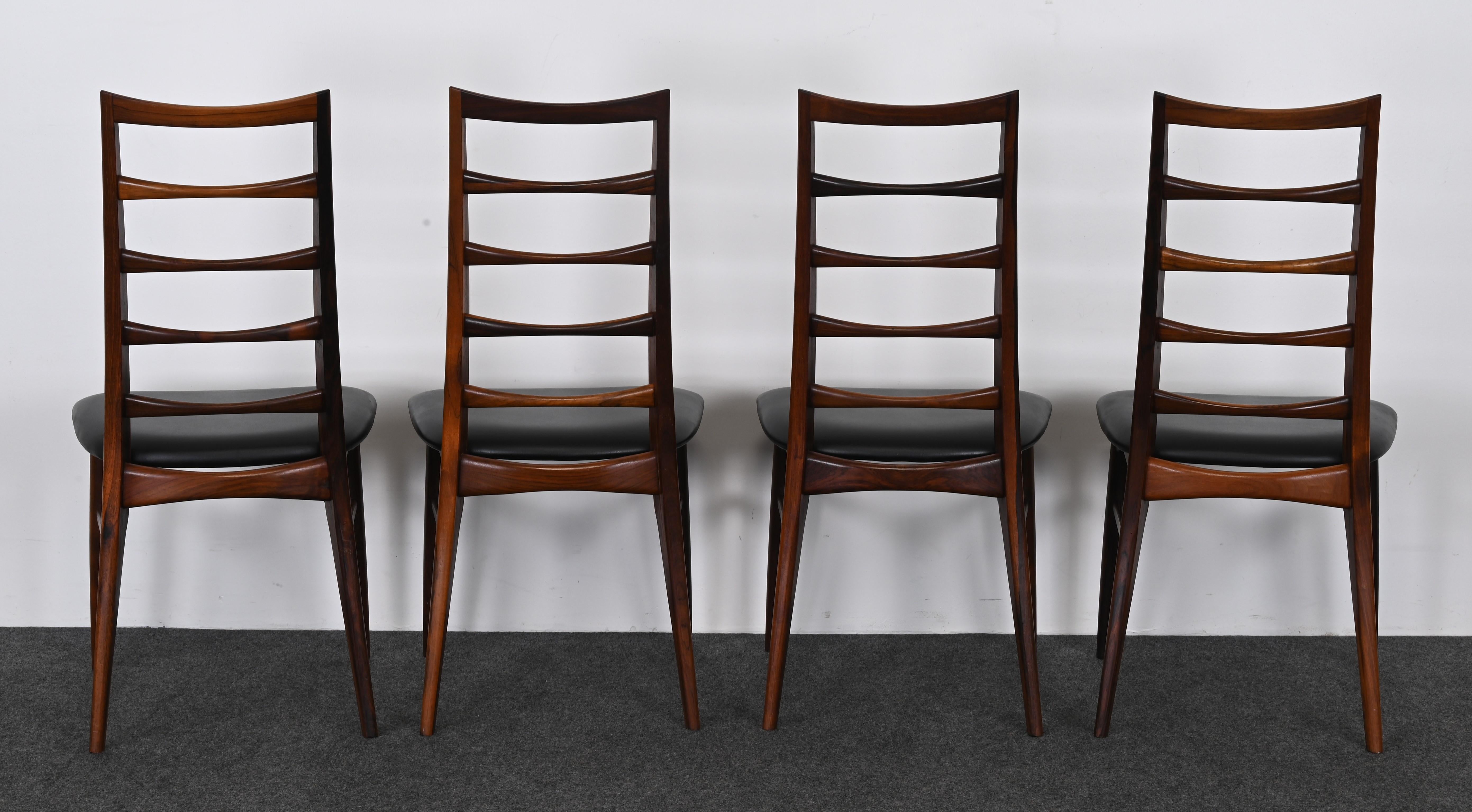 Niels Koefoed for Koefoed Hornslet, Set of Eight Rosewood 