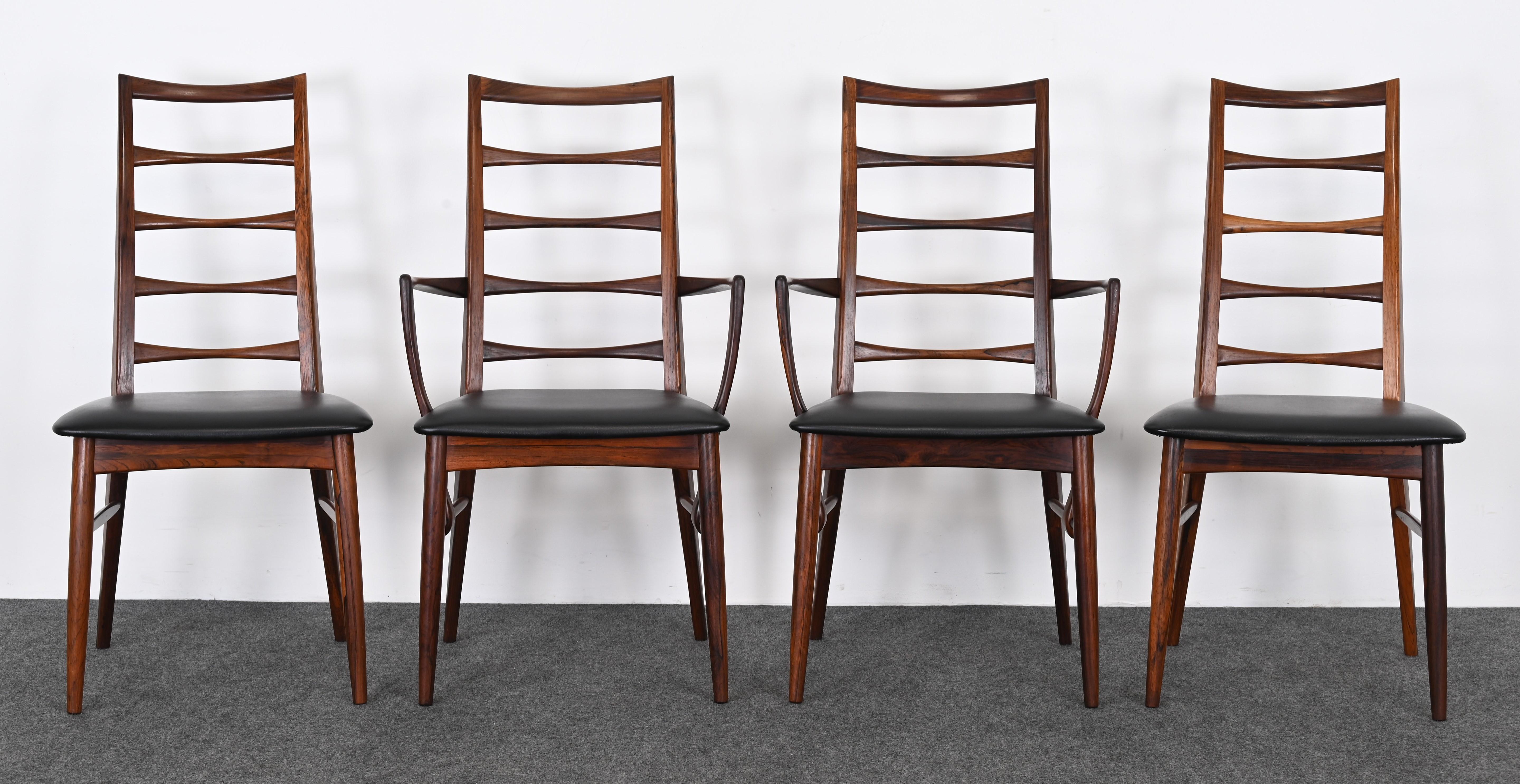 Niels Koefoed for Koefoed Hornslet, Set of Eight Rosewood 