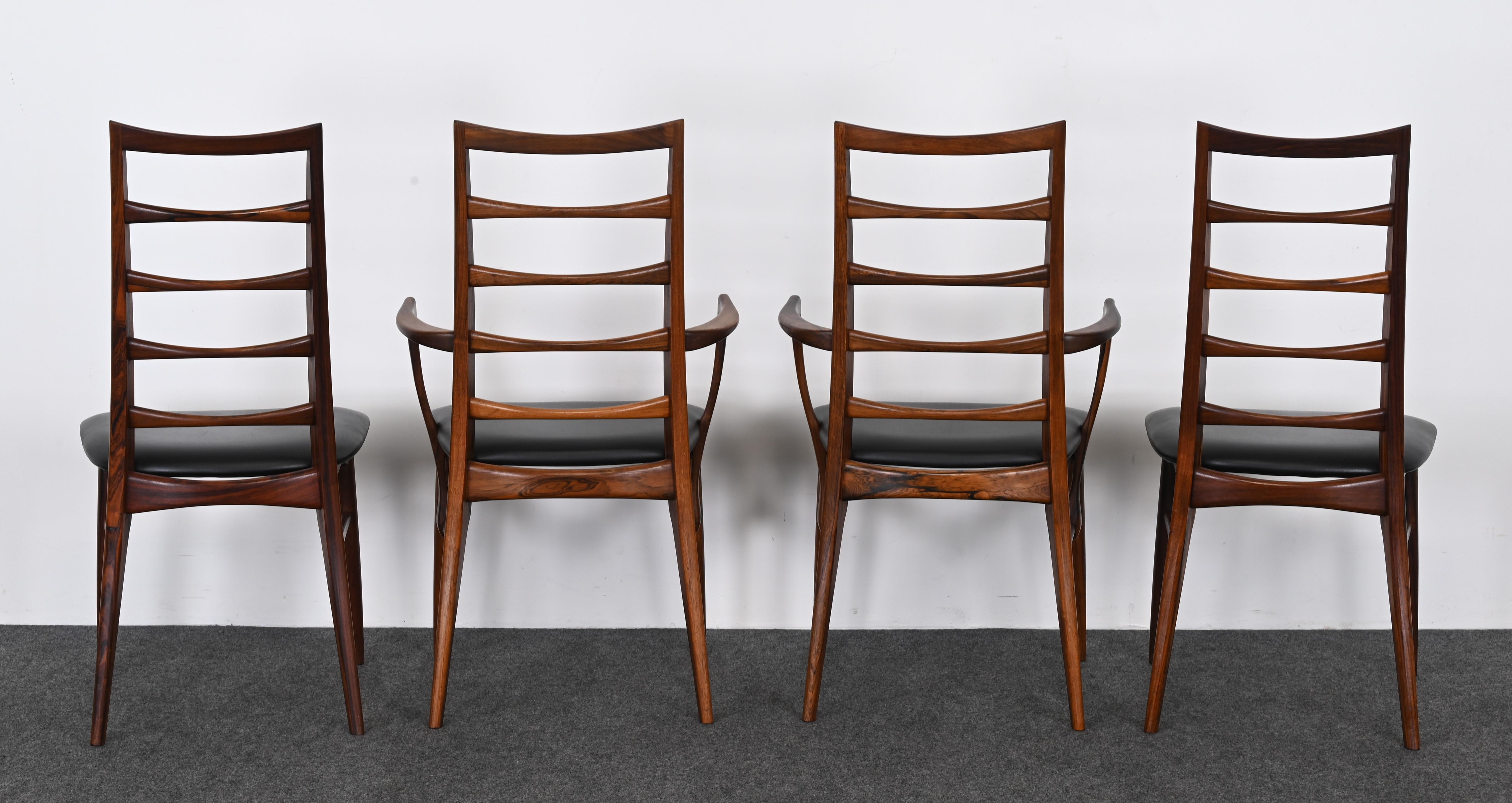 Niels Koefoed for Koefoed Hornslet, Set of Eight Rosewood 