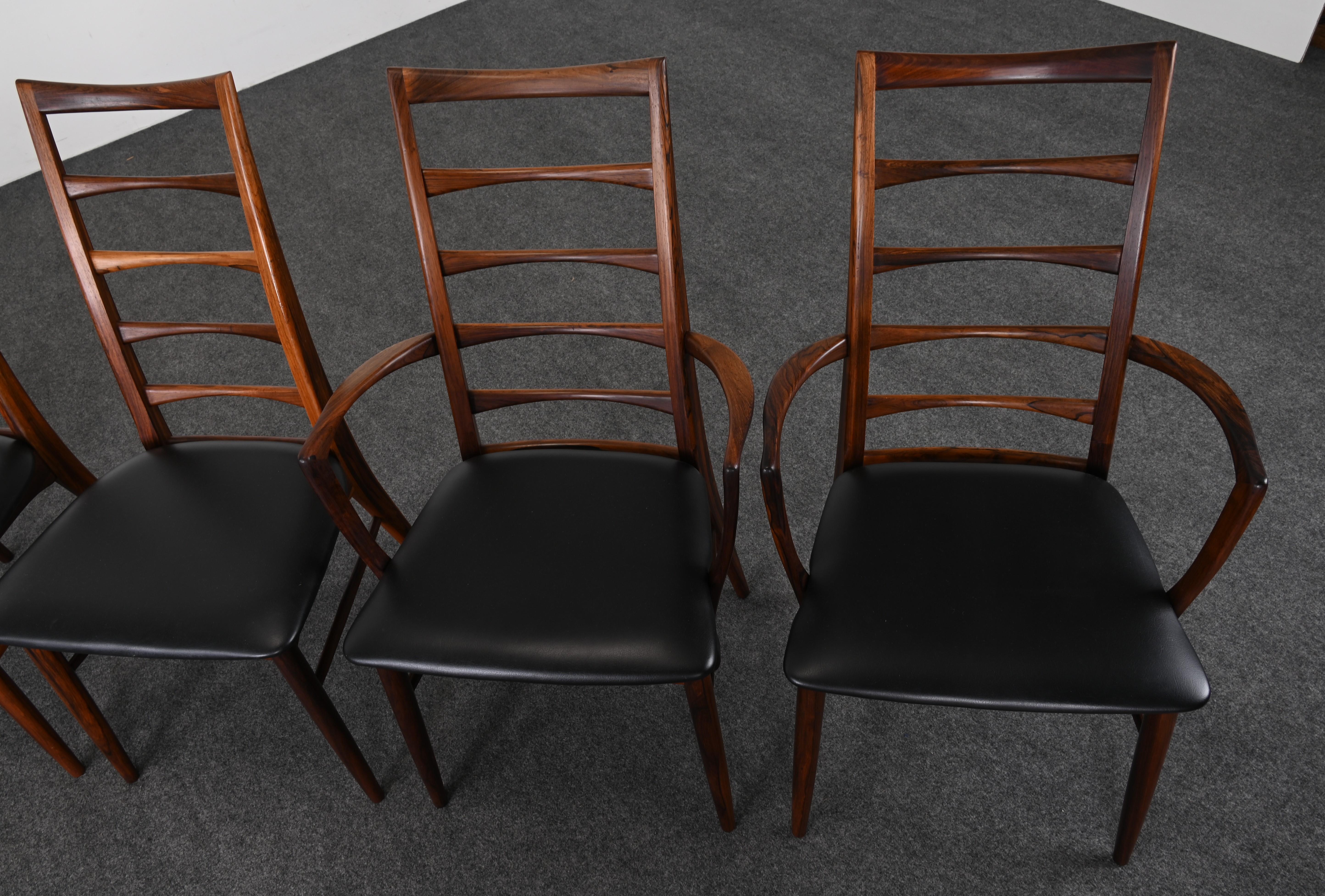 Danish Niels Koefoed for Koefoed Hornslet, Set of Eight Rosewood 