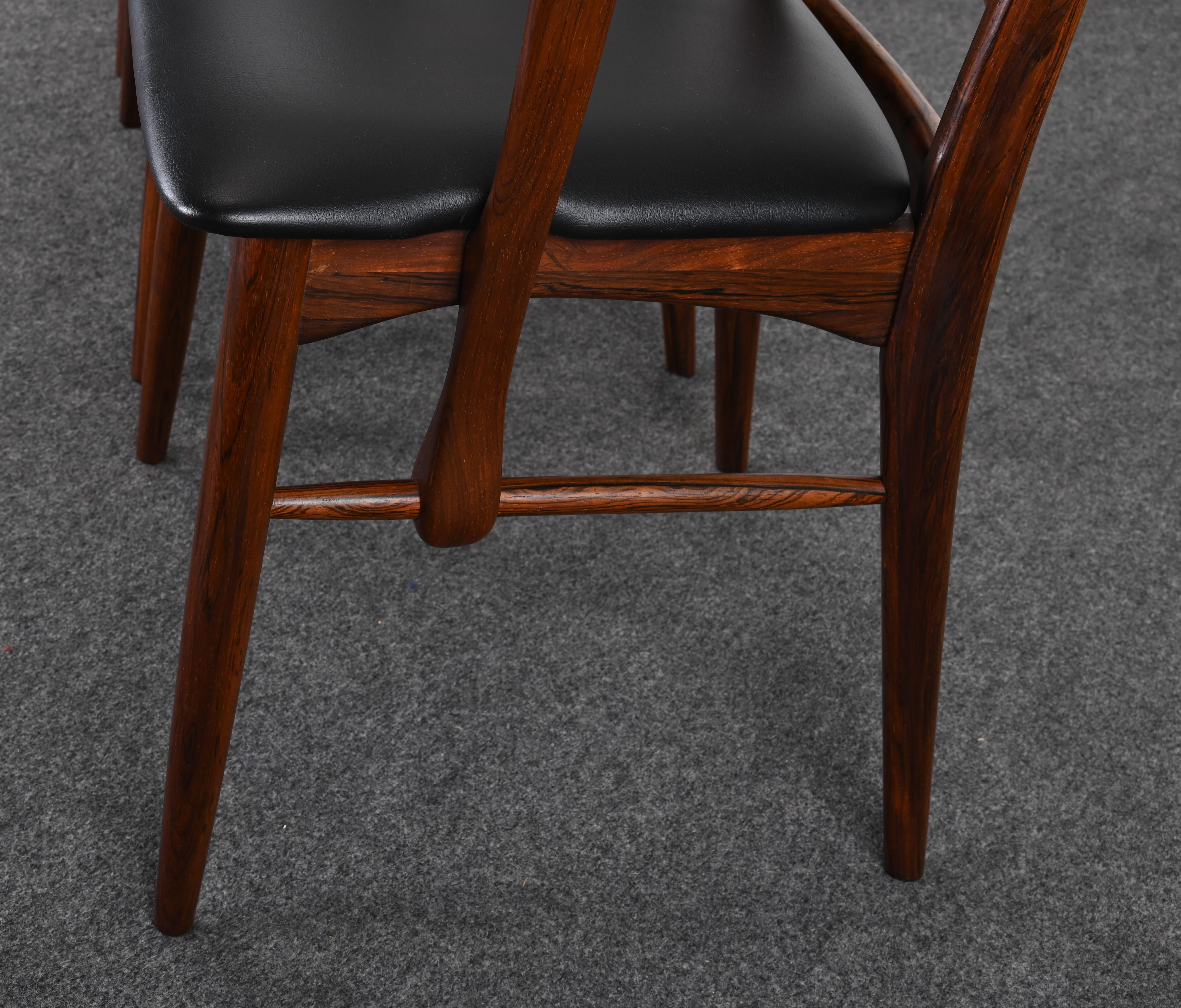 Niels Koefoed for Koefoed Hornslet, Set of Eight Rosewood 