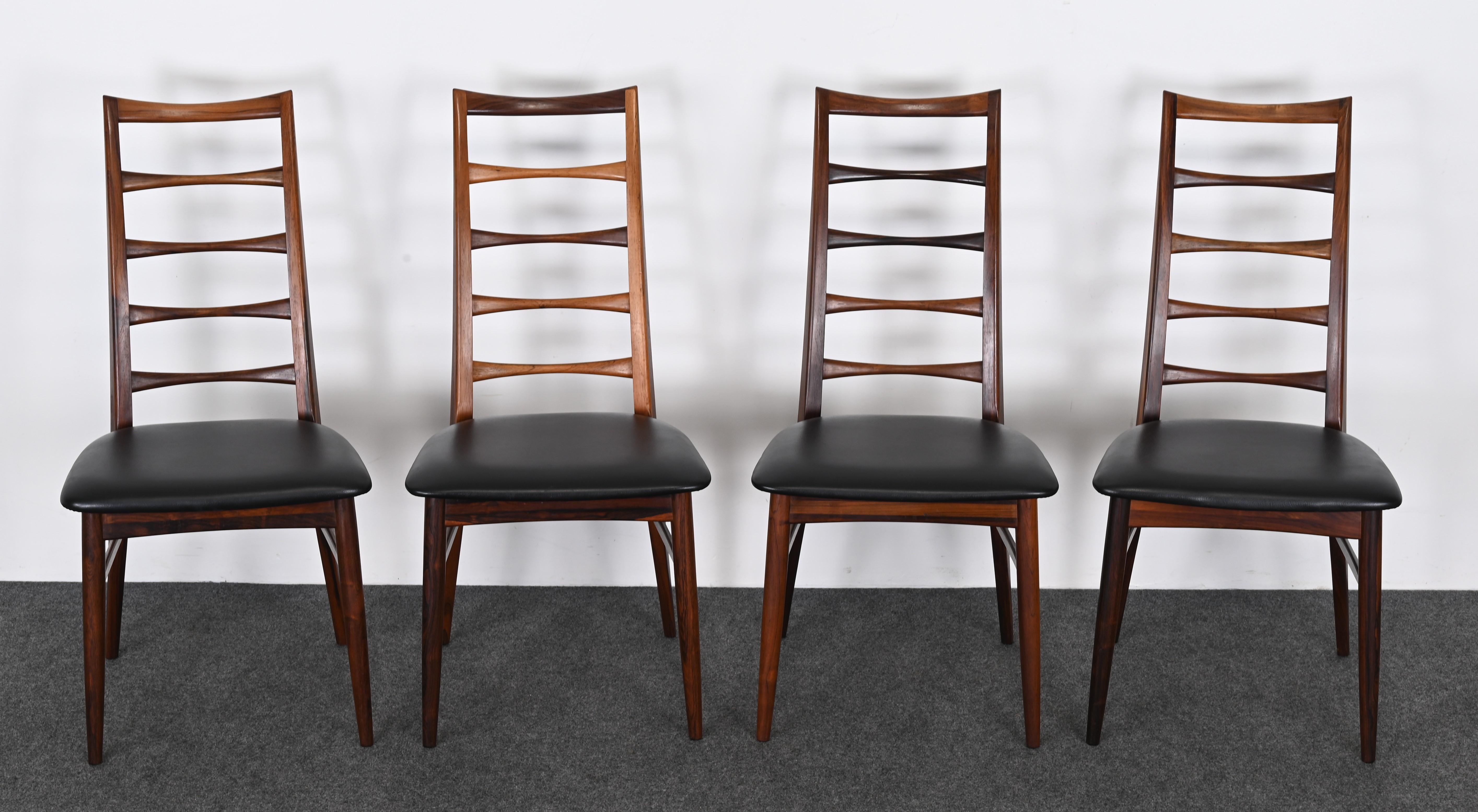 Niels Koefoed for Koefoed Hornslet, Set of Eight Rosewood 