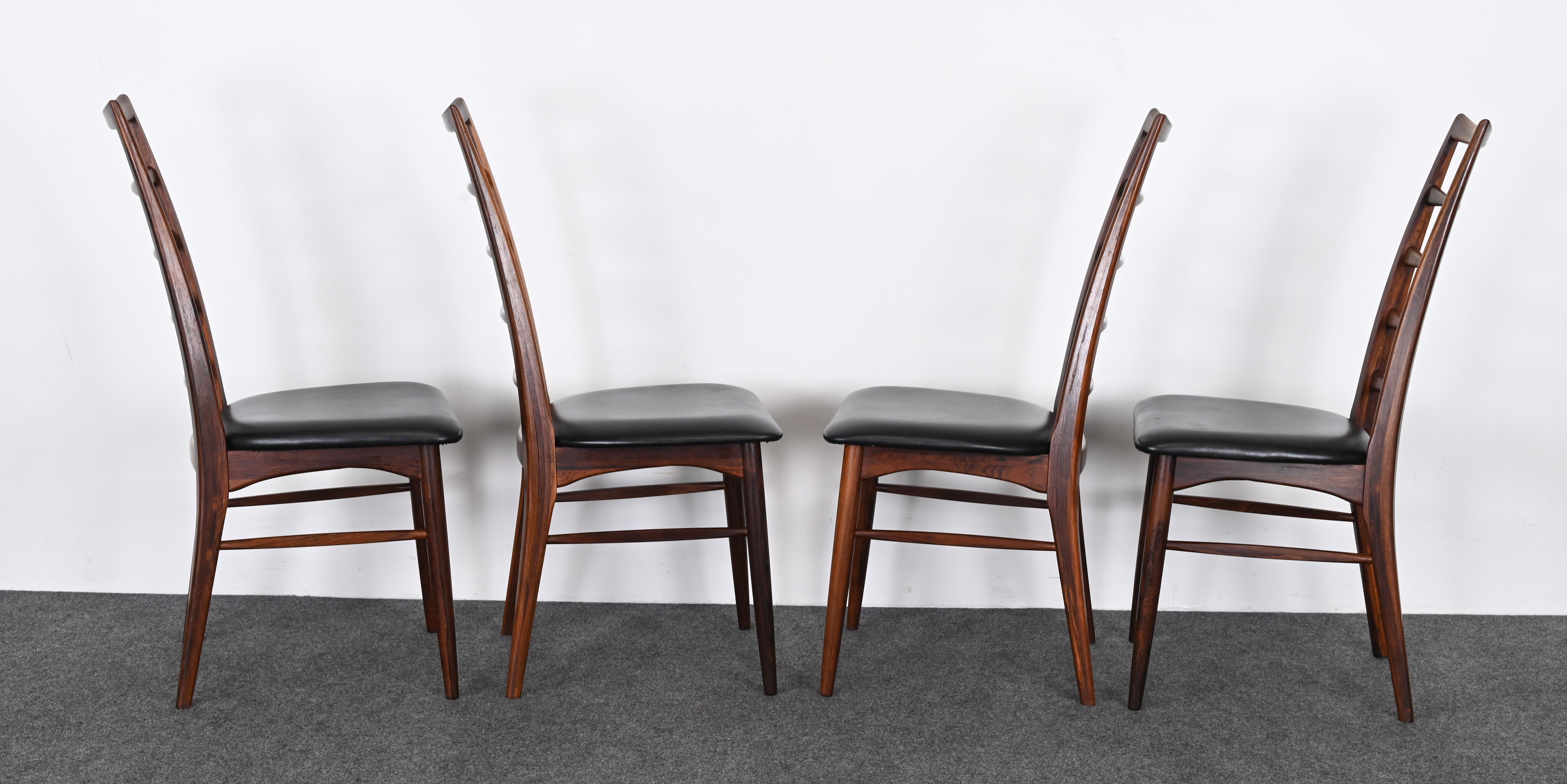 Niels Koefoed for Koefoed Hornslet, Set of Eight Rosewood 